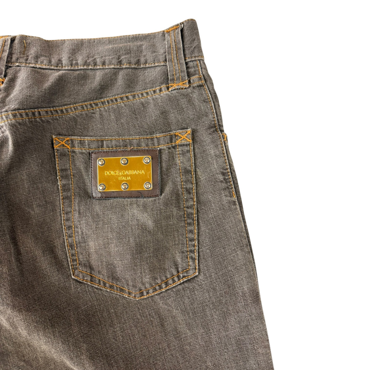 Dolce & Gabbana Back Plate Jeans Brown