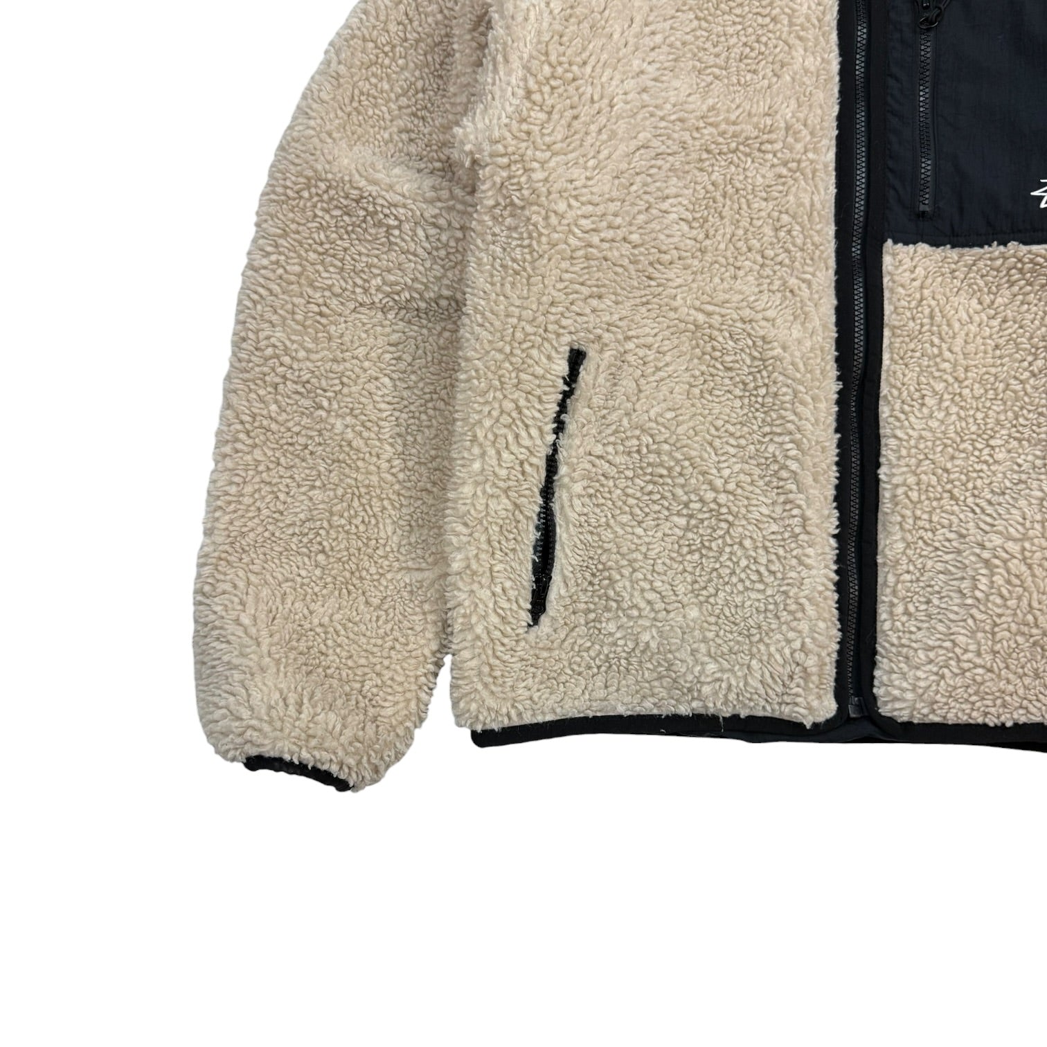 Stüssy 8 Ball Sherpa Reversible Jacket Natural/Black