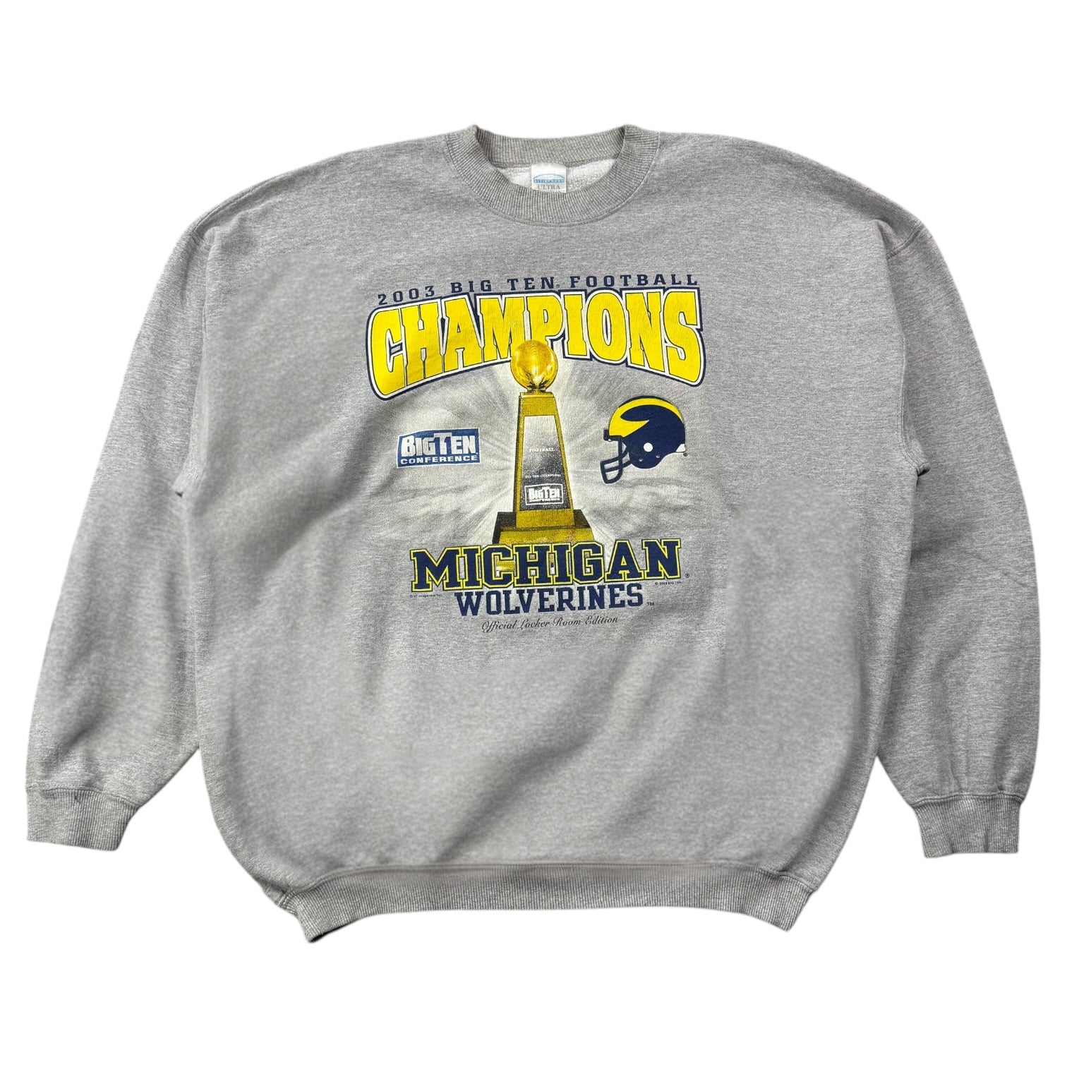 2003 Michigan Wolverines Big Ten Championship Crewneck Grey