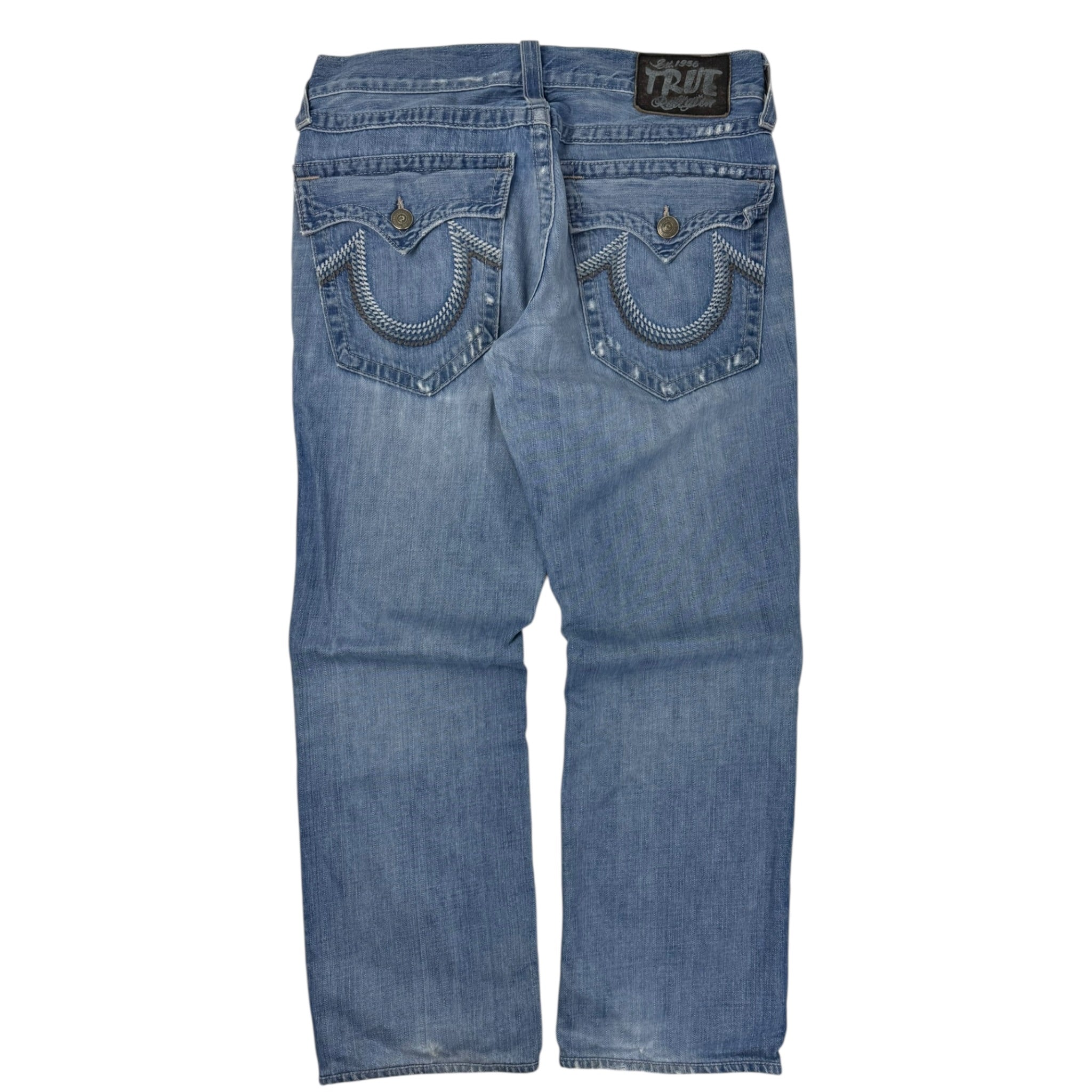Vintage True Religion Light Wash Distressed Denim Pant