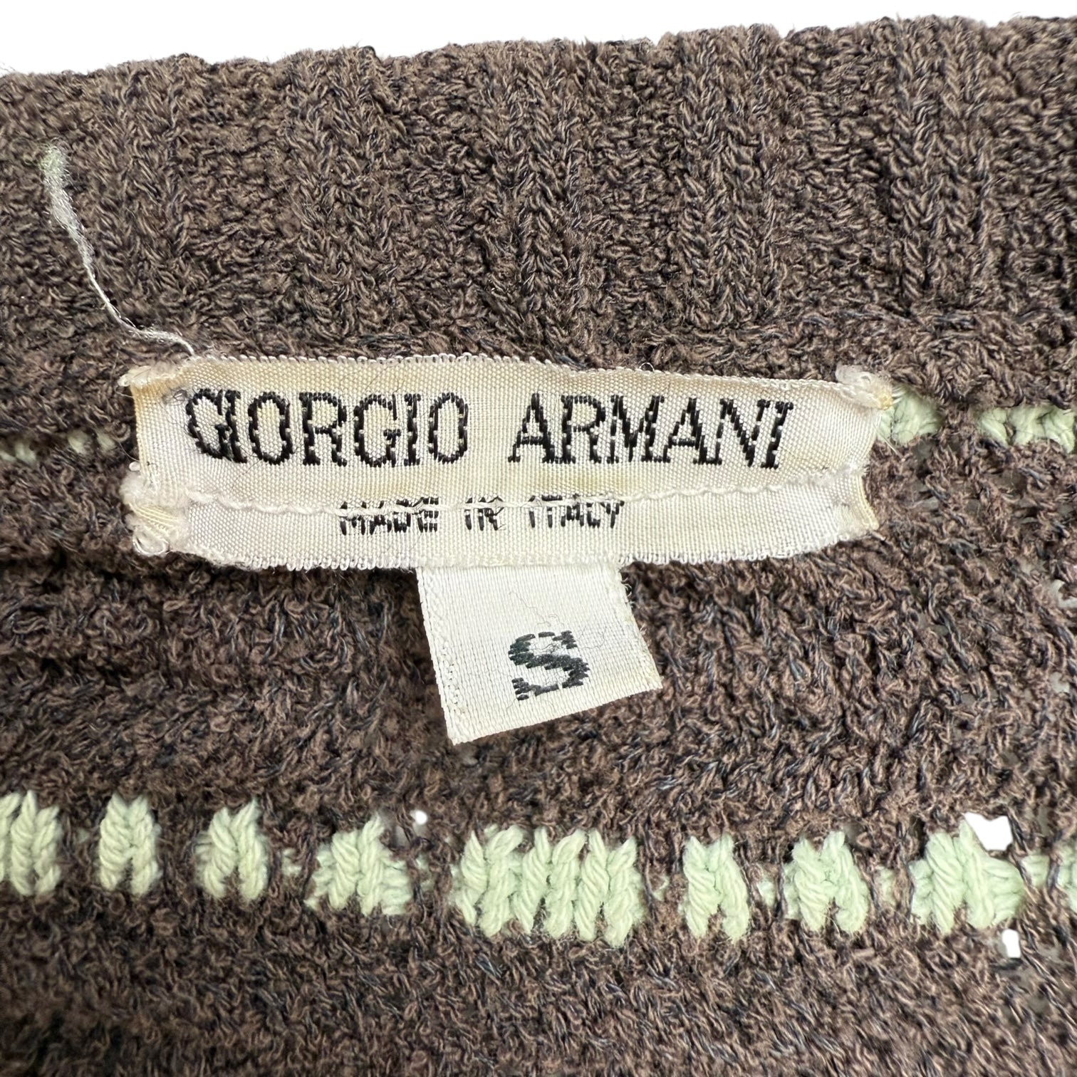 Vintage Giorgio Armani Knit Sweater Brown/Turqoise