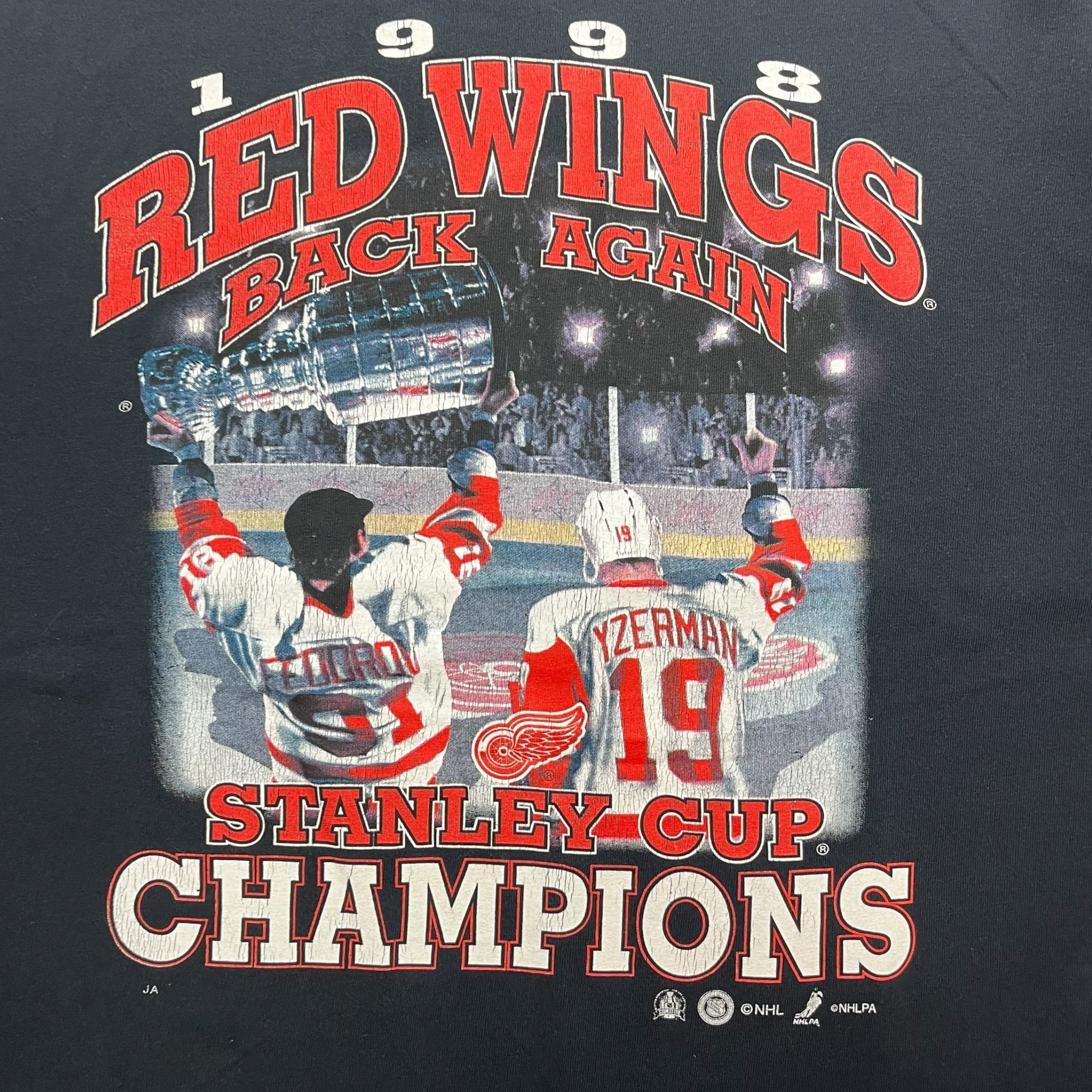 1998 Detroit Red Wings “Back Again” Stanley Cup Champions Tee Black