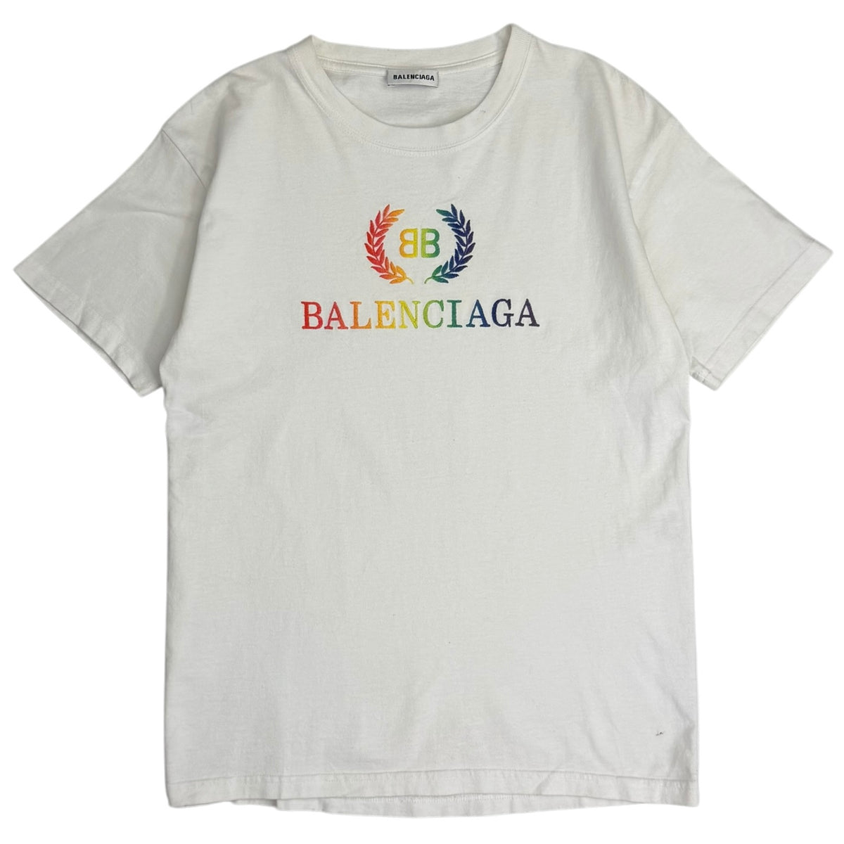 Balenciaga Rainbow Laurel Wreath Tee White