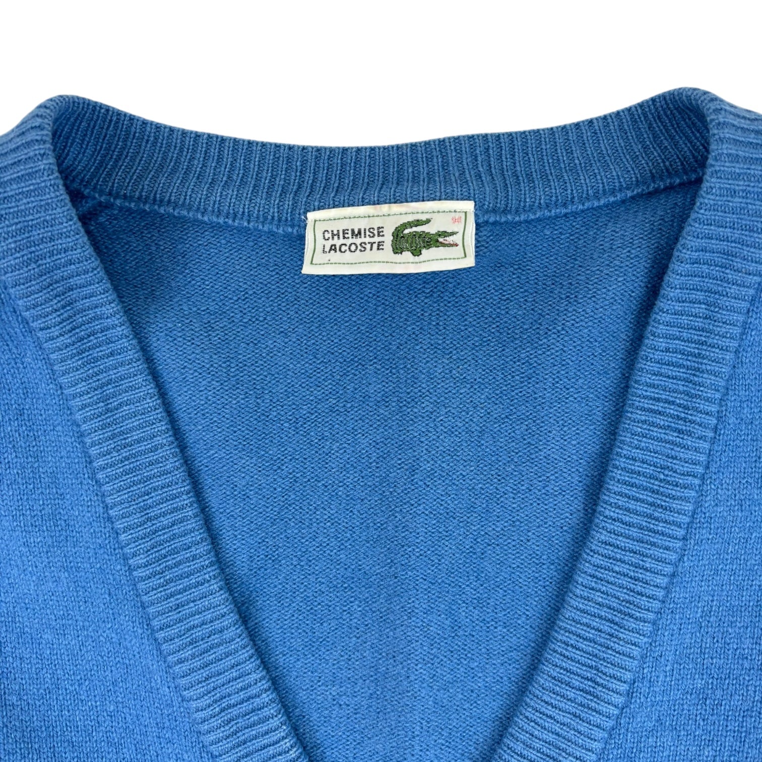 Vintage Lacoste Wool Button-Up Cardigan Blue