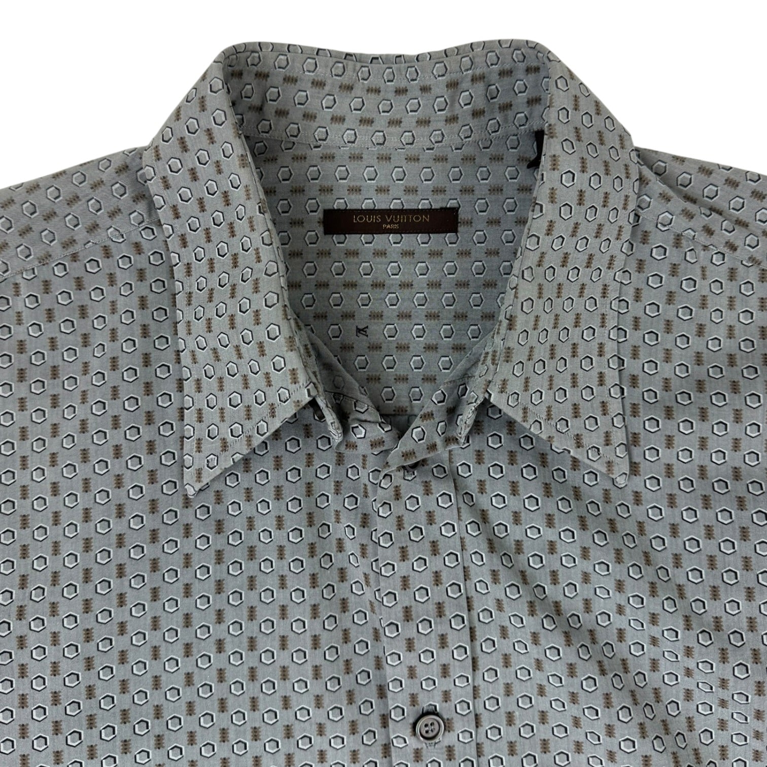 Louis Vuitton Geometric Monogram Print Button-Up