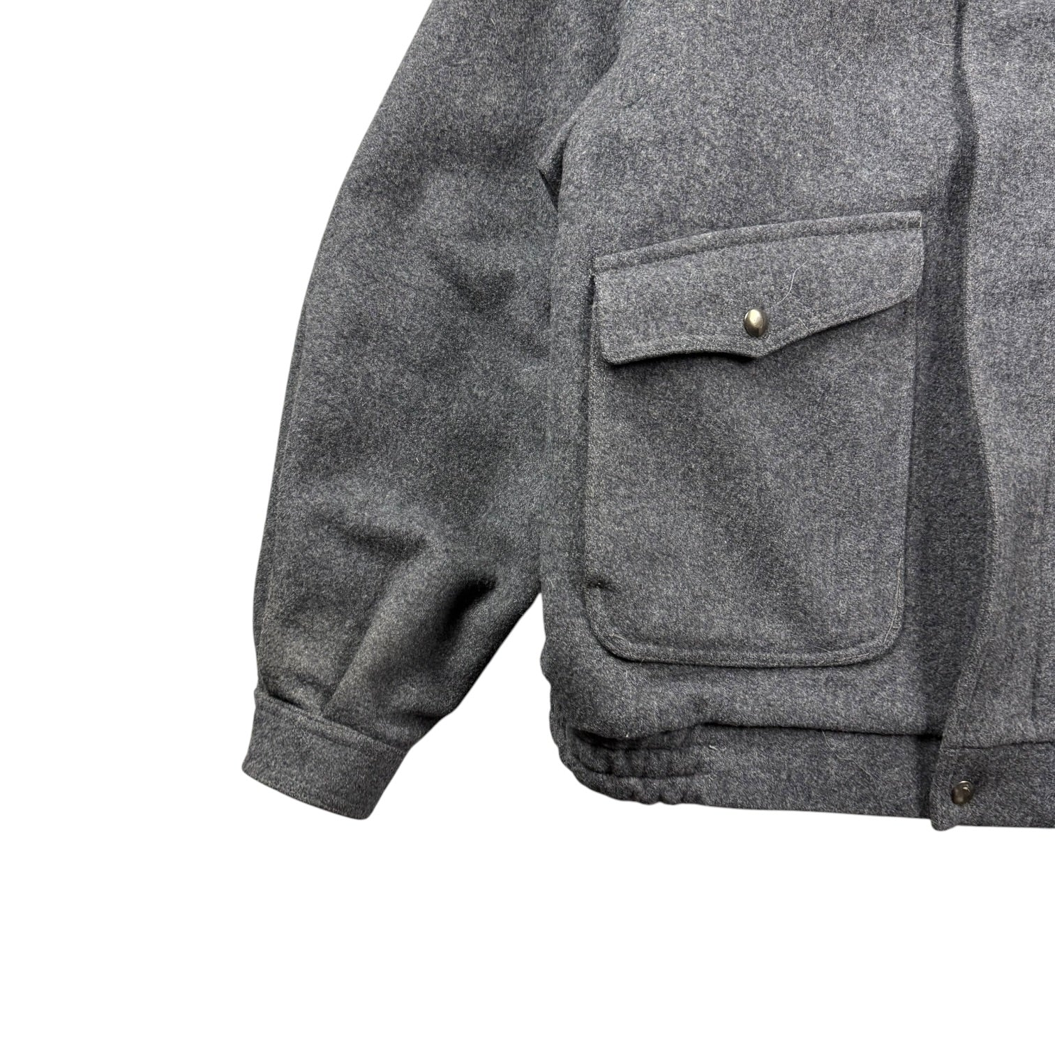 Vintage Club International Wool Blend Bomber Jacket Grey