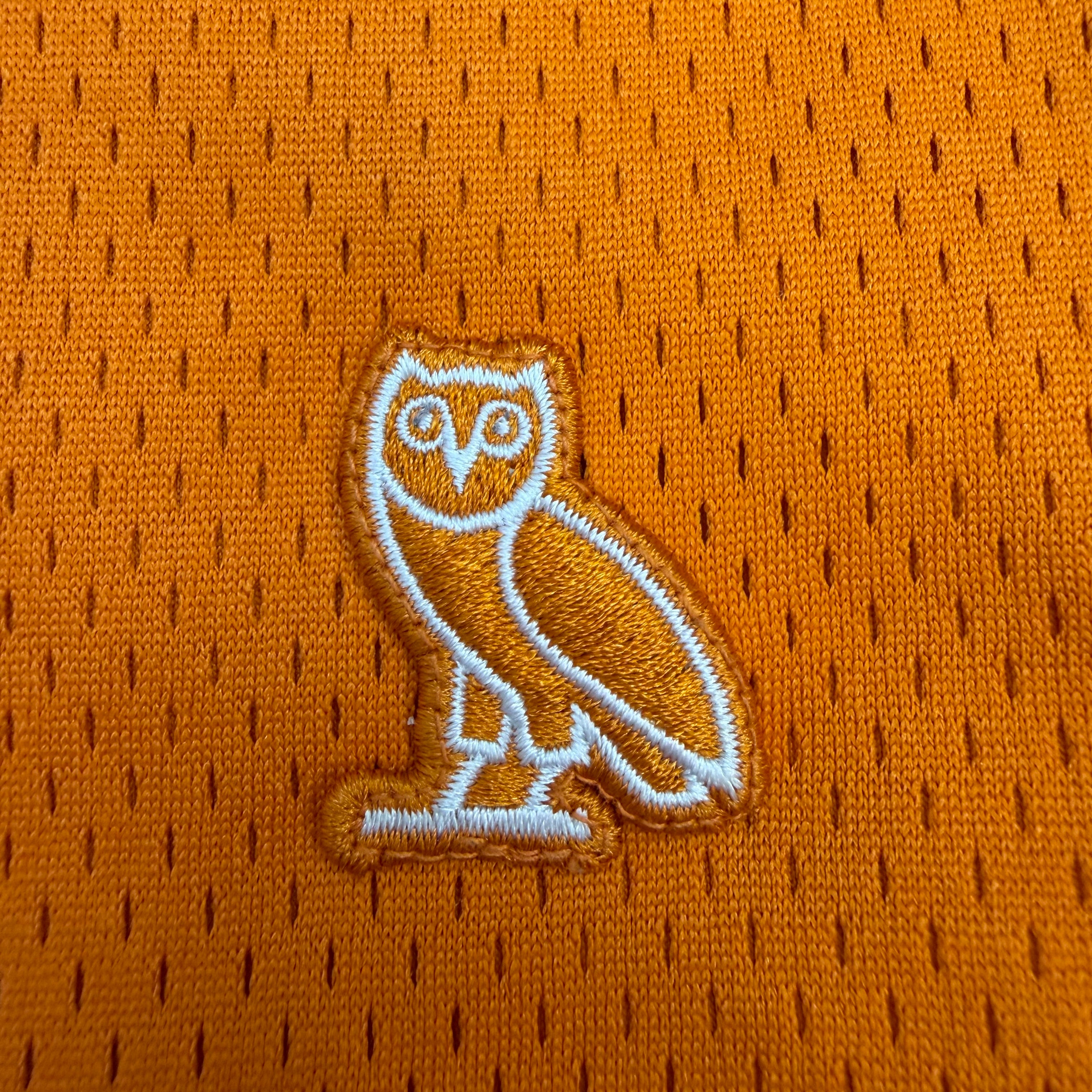 OVO Embroidered Mesh Shorts Orange