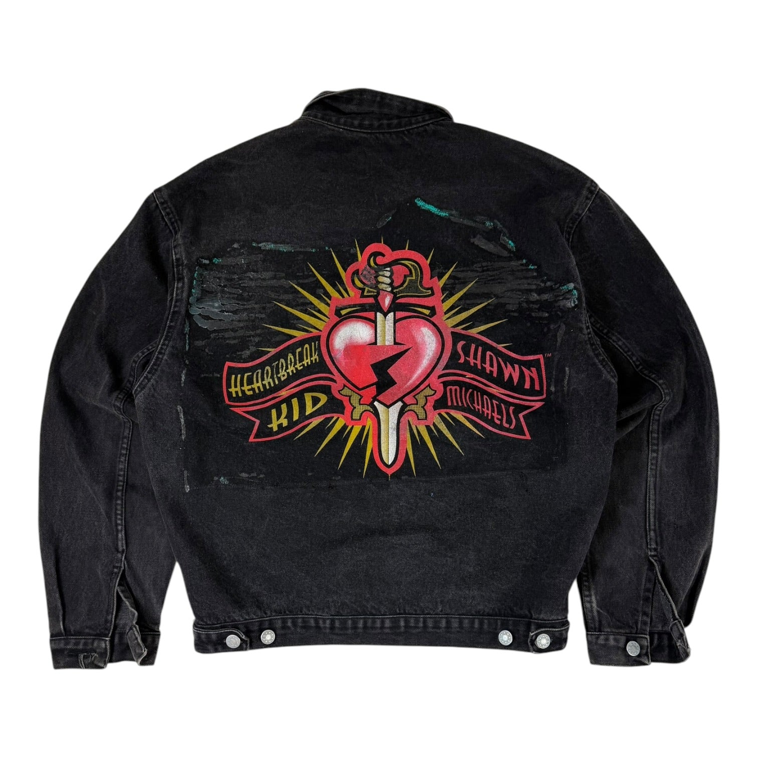 Vintage WWF HBK Shawn Michaels Denim Jacket Black