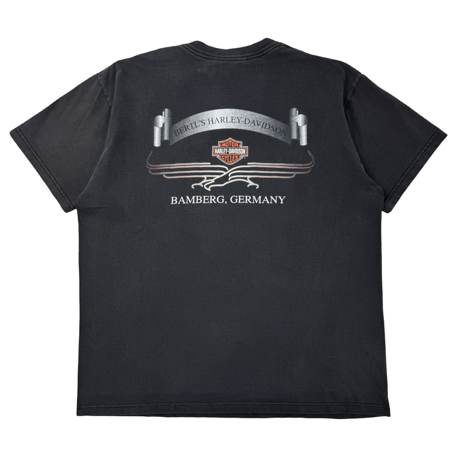 2001 Harley Davidson Wolf & Eagle T-Shirt Faded Black