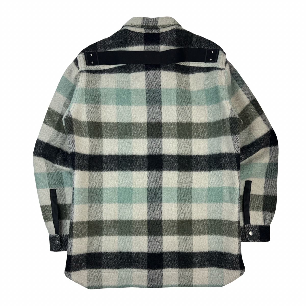 Rick Owens Strobe Check Alpaca Shirt Pearl Plaid