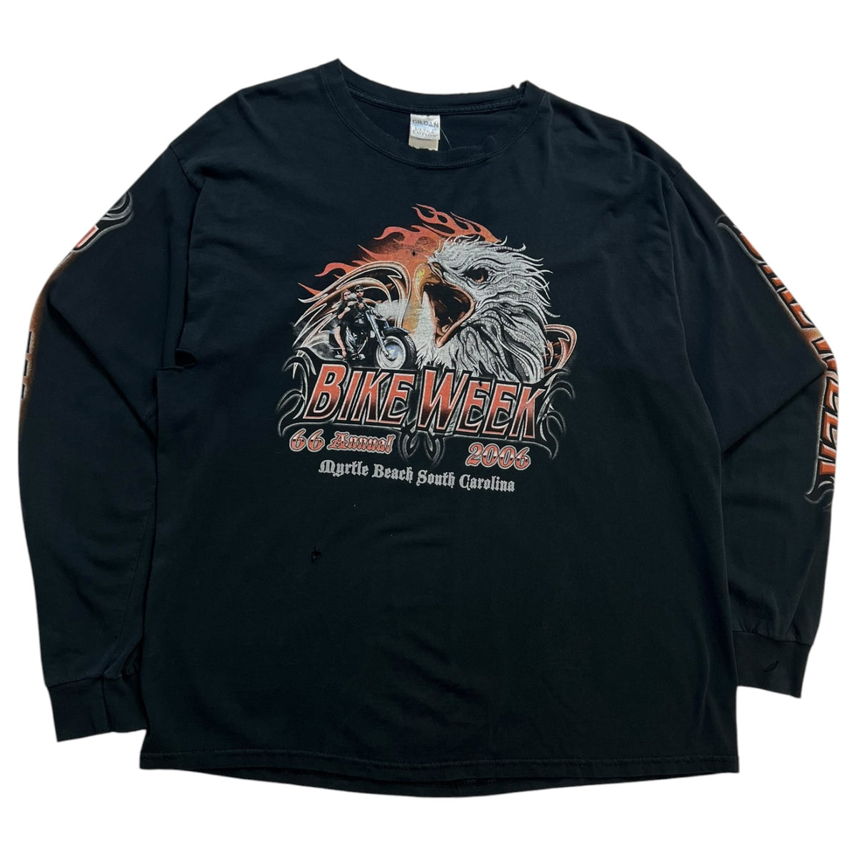 Vintage 2006 Myrtle Beach Bike Week Long Sleeve T-Shirt Black