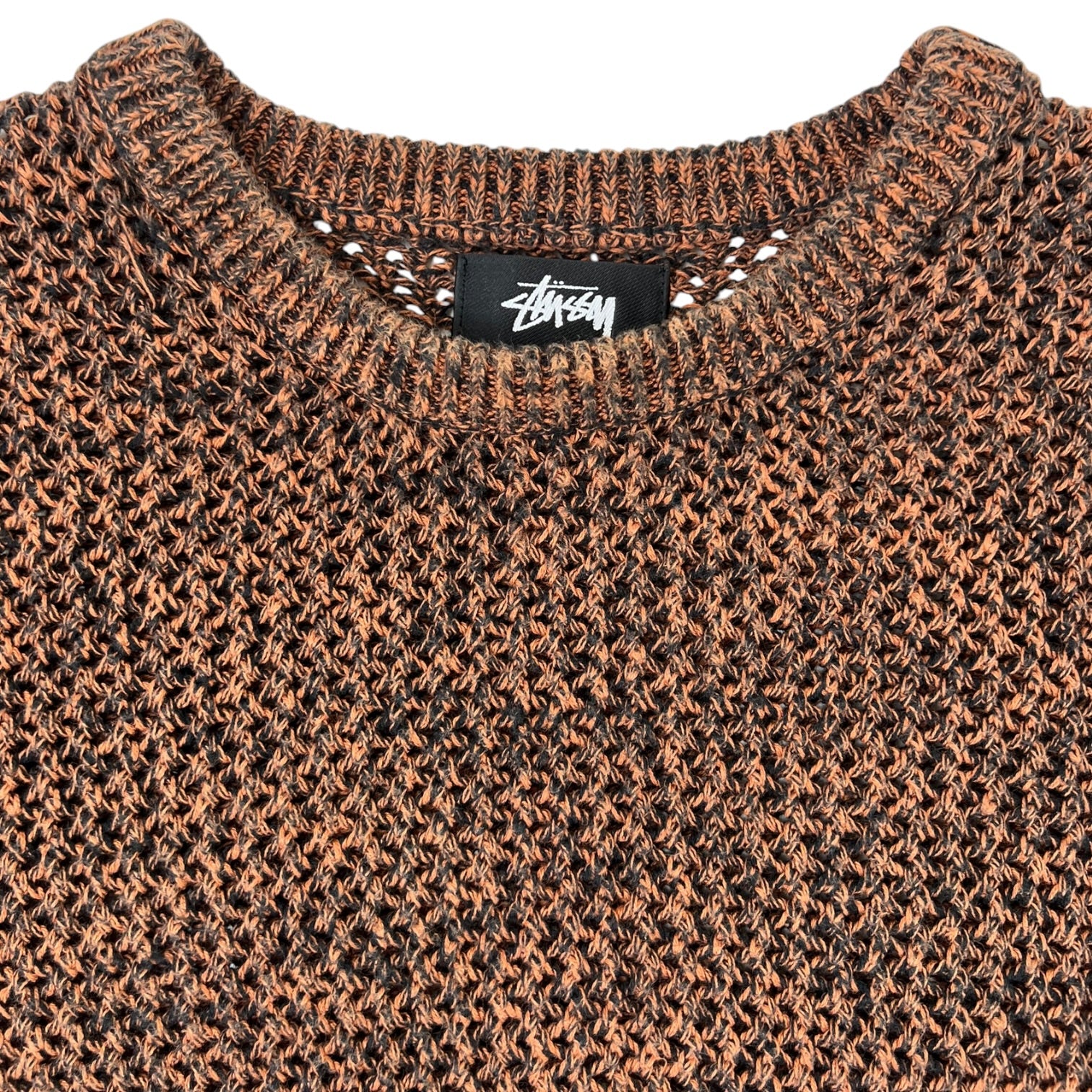 Stussy 2 Tone Loose Gauge Knit Sweater Brown