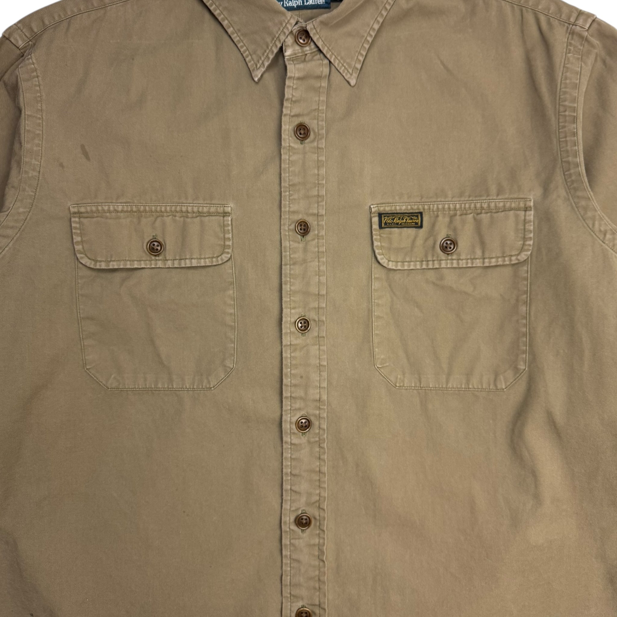 Vintage Polo Ralph Lauren Button Up Washed Khaki
