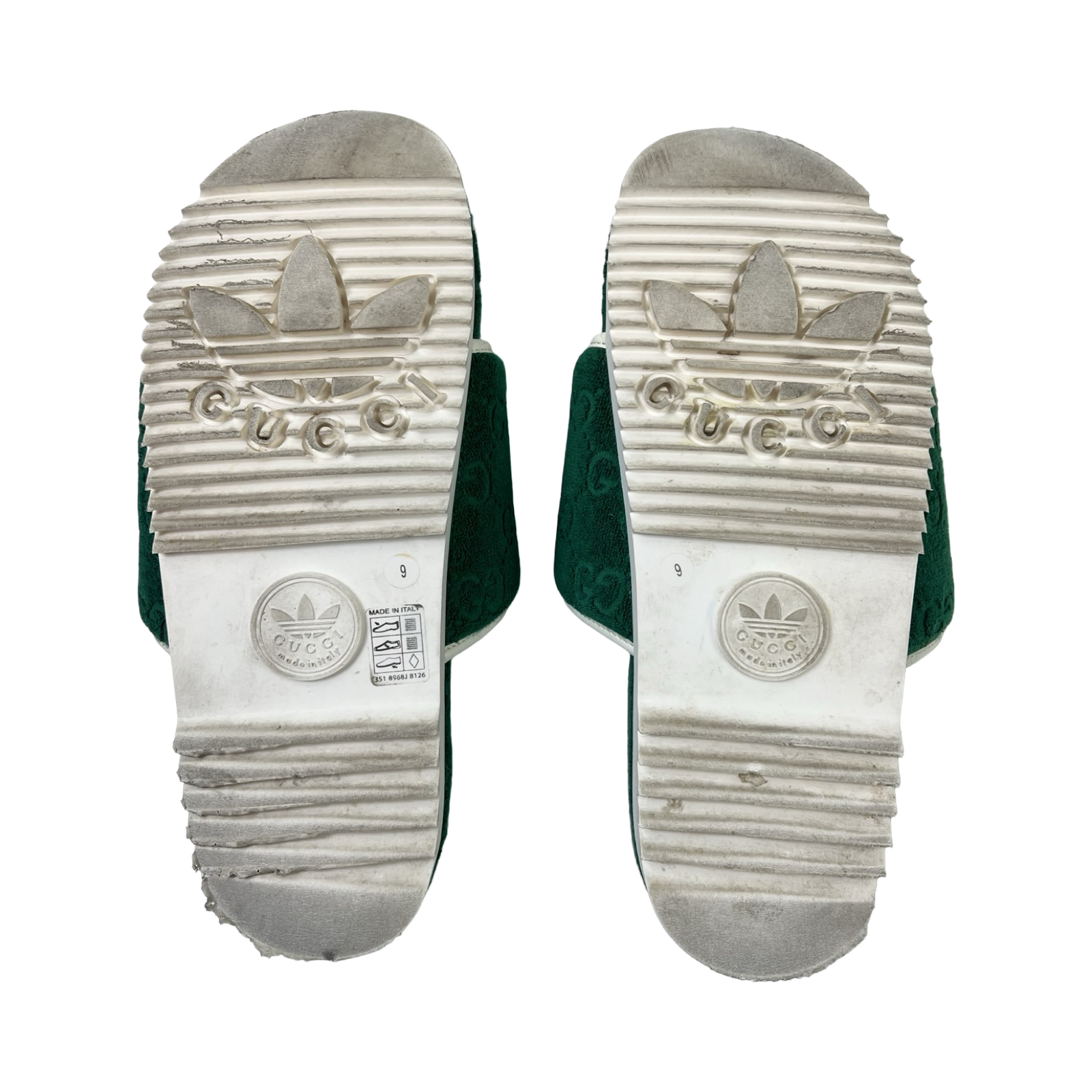Gucci x Adidas Platform Slides Terrycloth Green (Used)