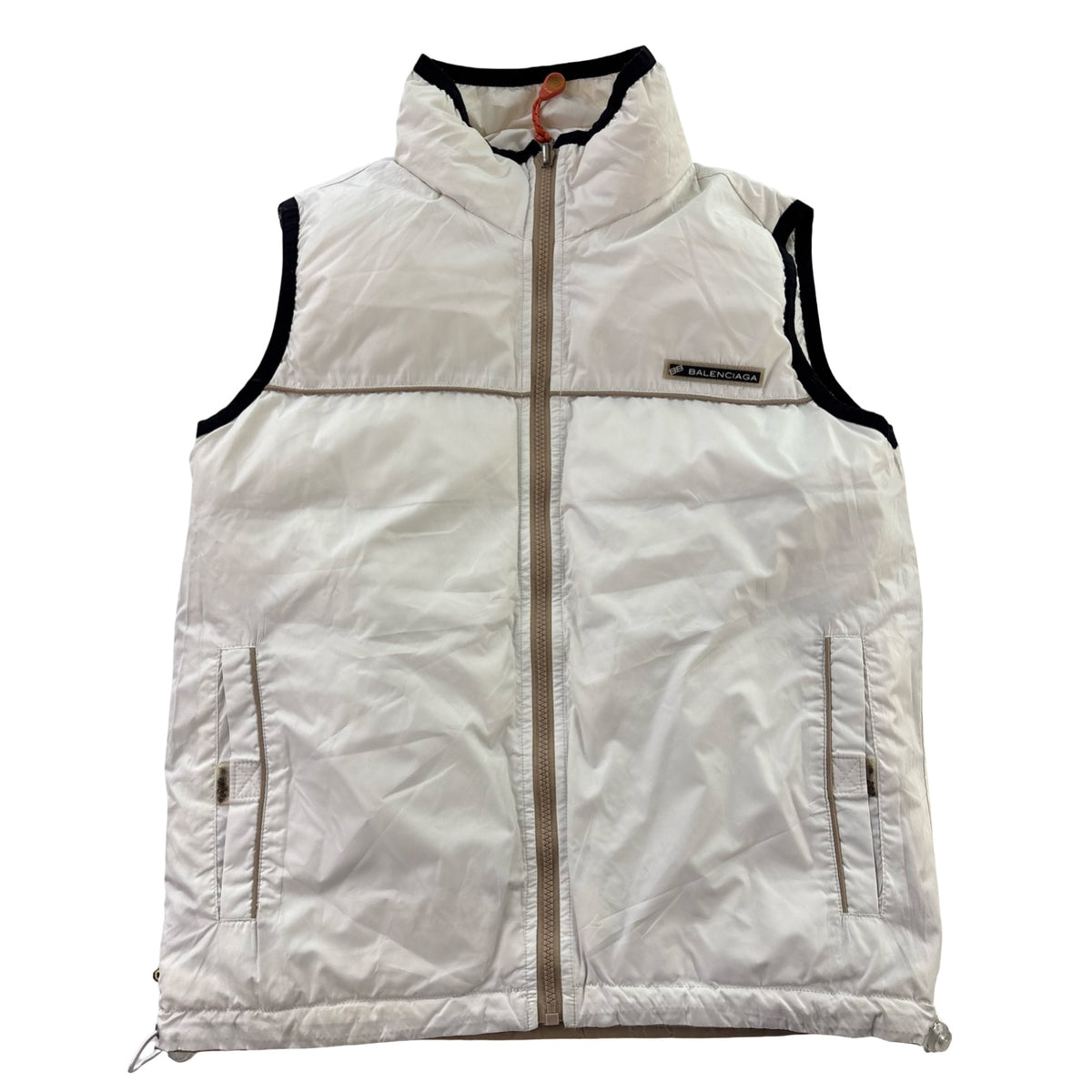 Vintage Balenciaga Sports Down Reversible Vest Eggshell