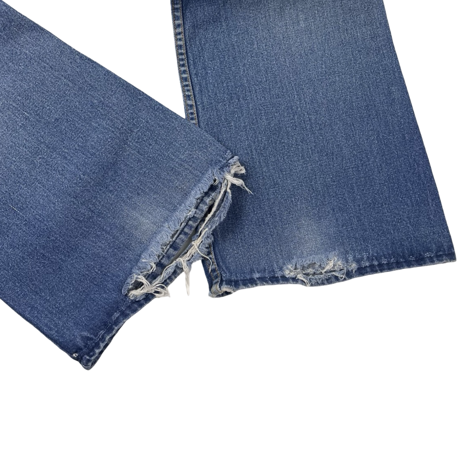 Vintage Reworked Heart Patch Flared Jean Pant Medium Wash