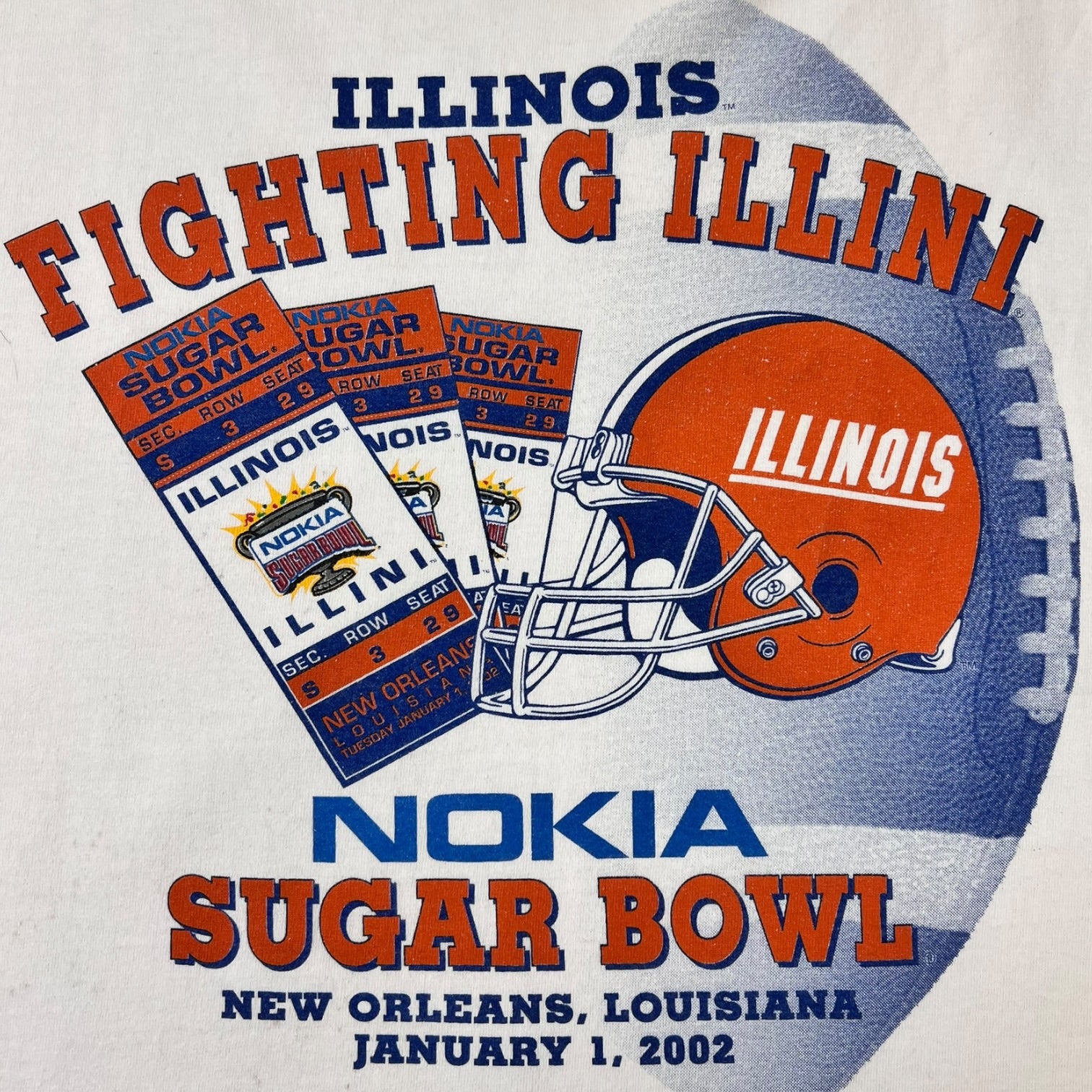 Vintage University of Illinois Fighting Illini Nokia Sugar Bowl Graphic T-shirt By Champs