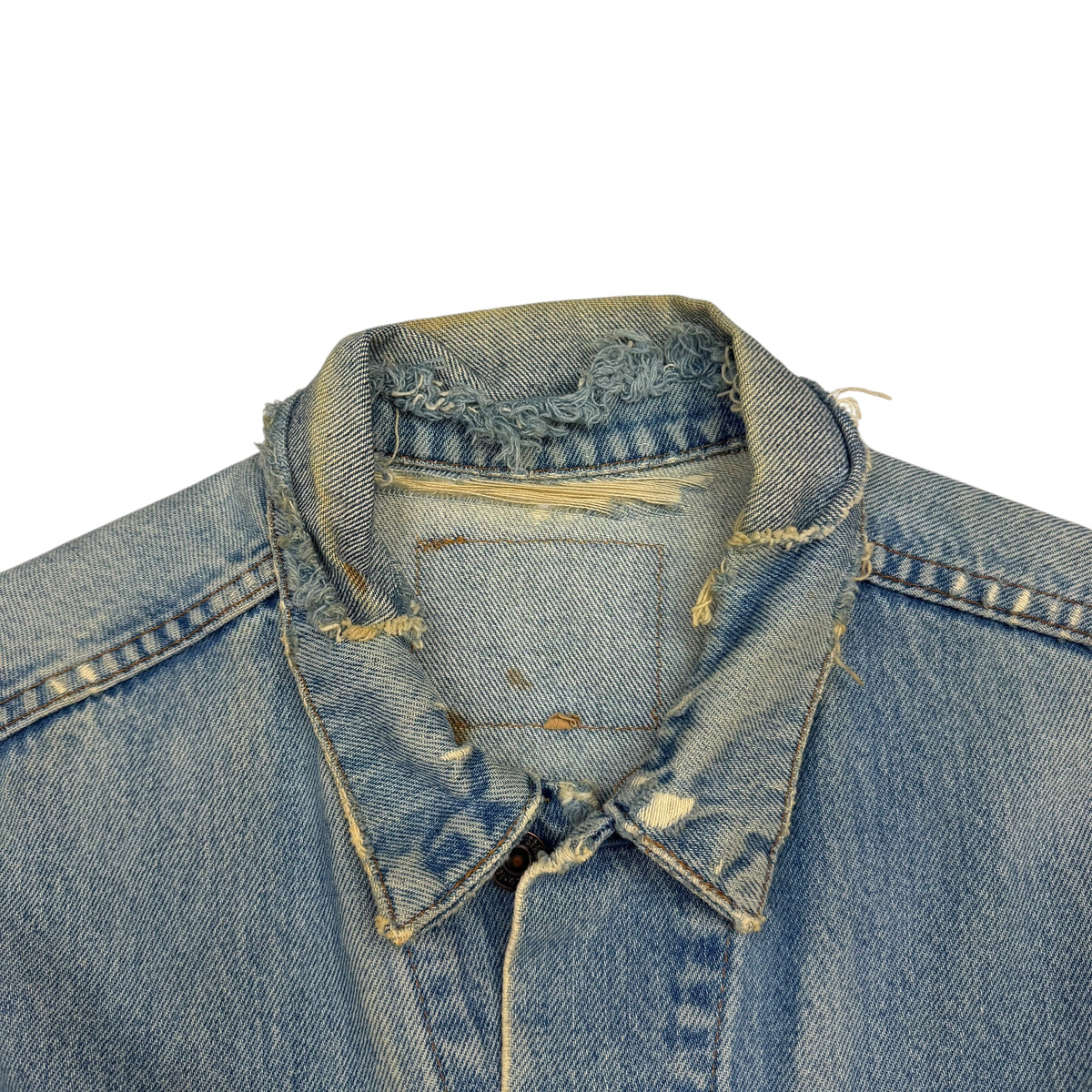 Vintage Levis Distressed Denim Trucker Jacket Blue
