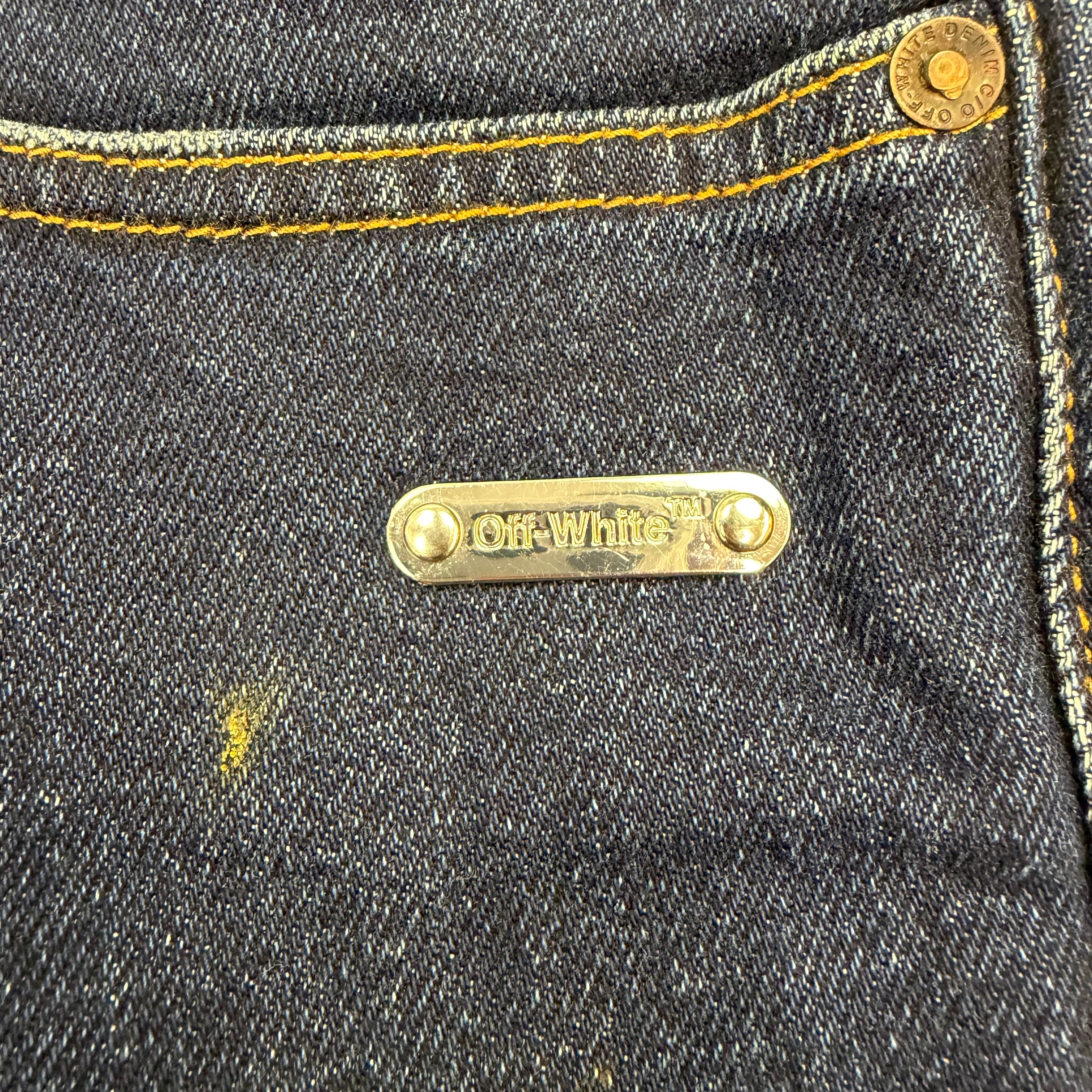 Off-White Dark Wash Denim Jeans Blue