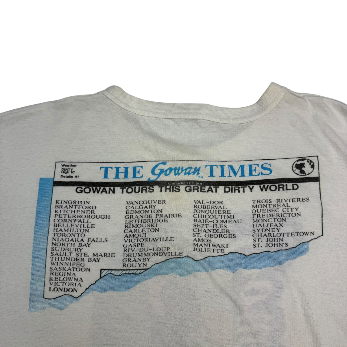 1987 Lawrence Gowan Great Dirty World Tour Tee