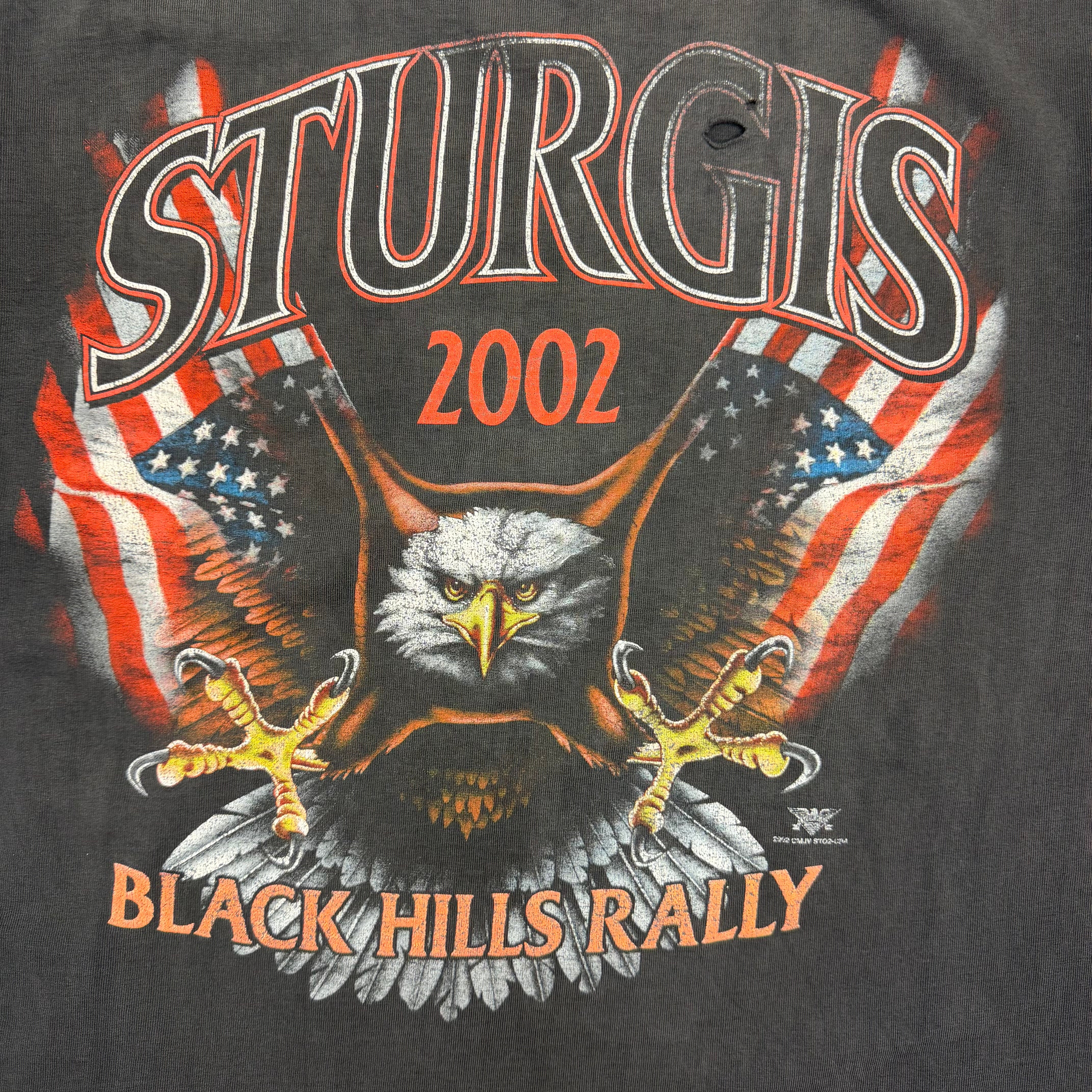 2002 Harley Davidson 62nd Annual Black Hills Rally Tee Faded Black