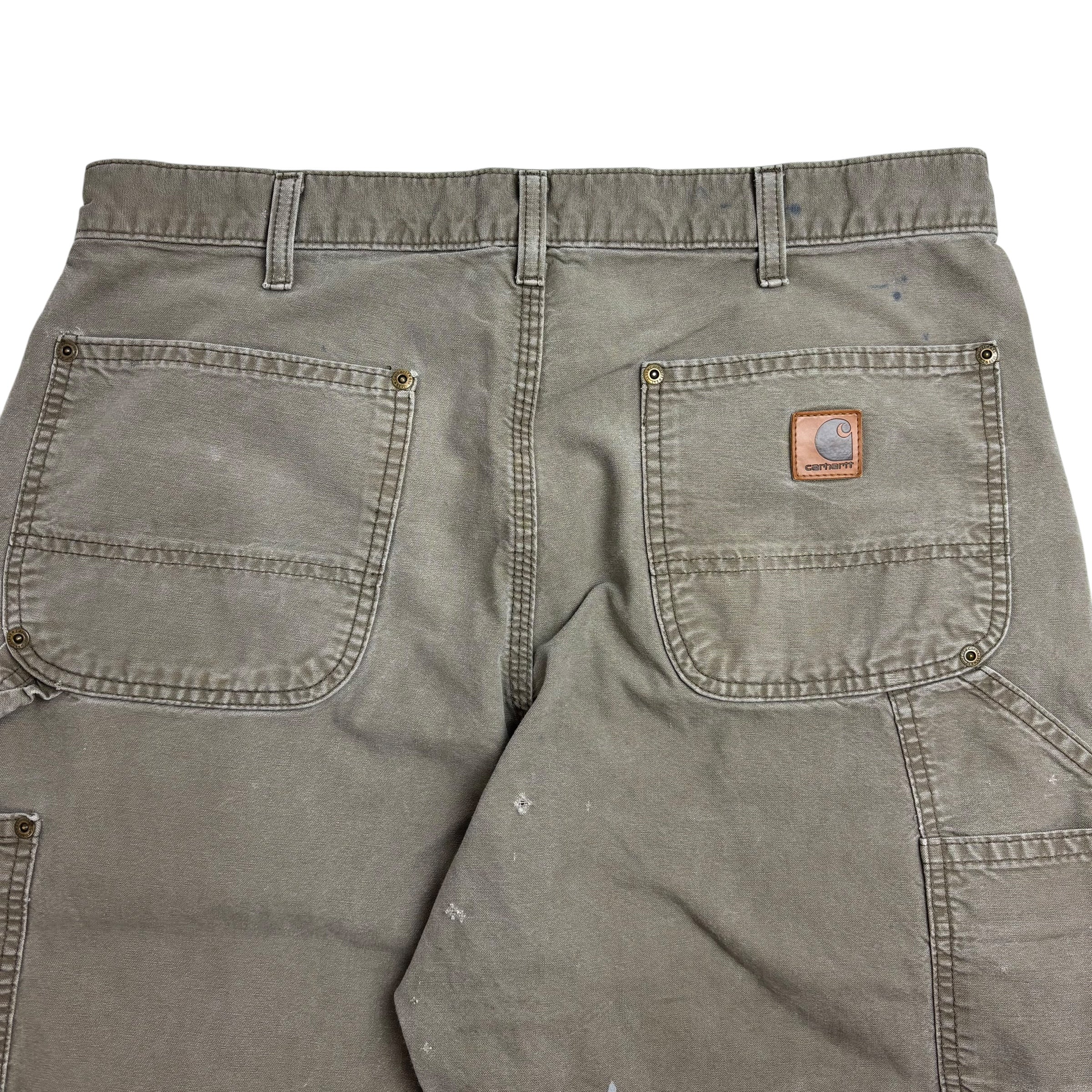 Vintage Carhartt Double Knee Pants Washed Green