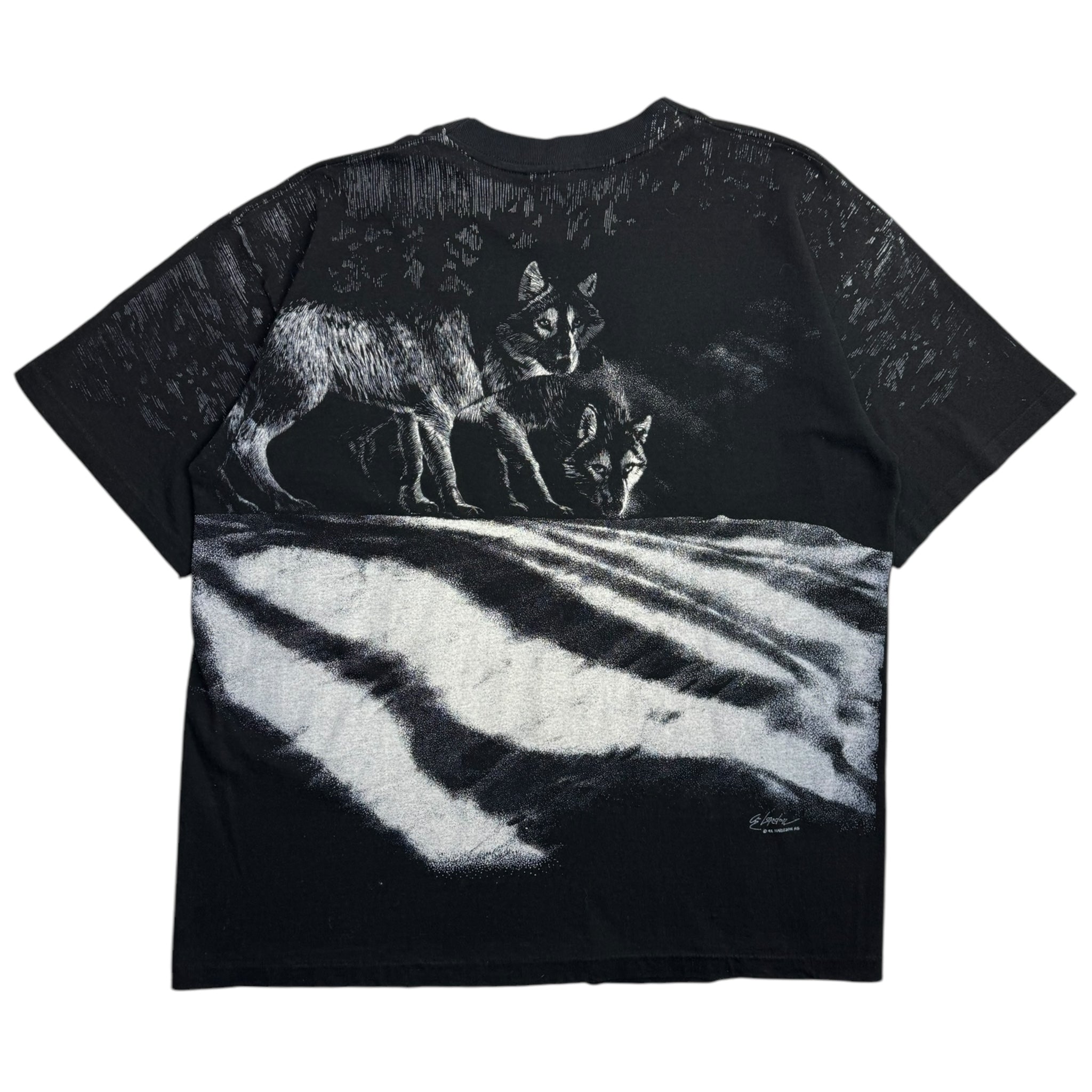 1992 Harlequin Wolves All Over Print T-Shirt