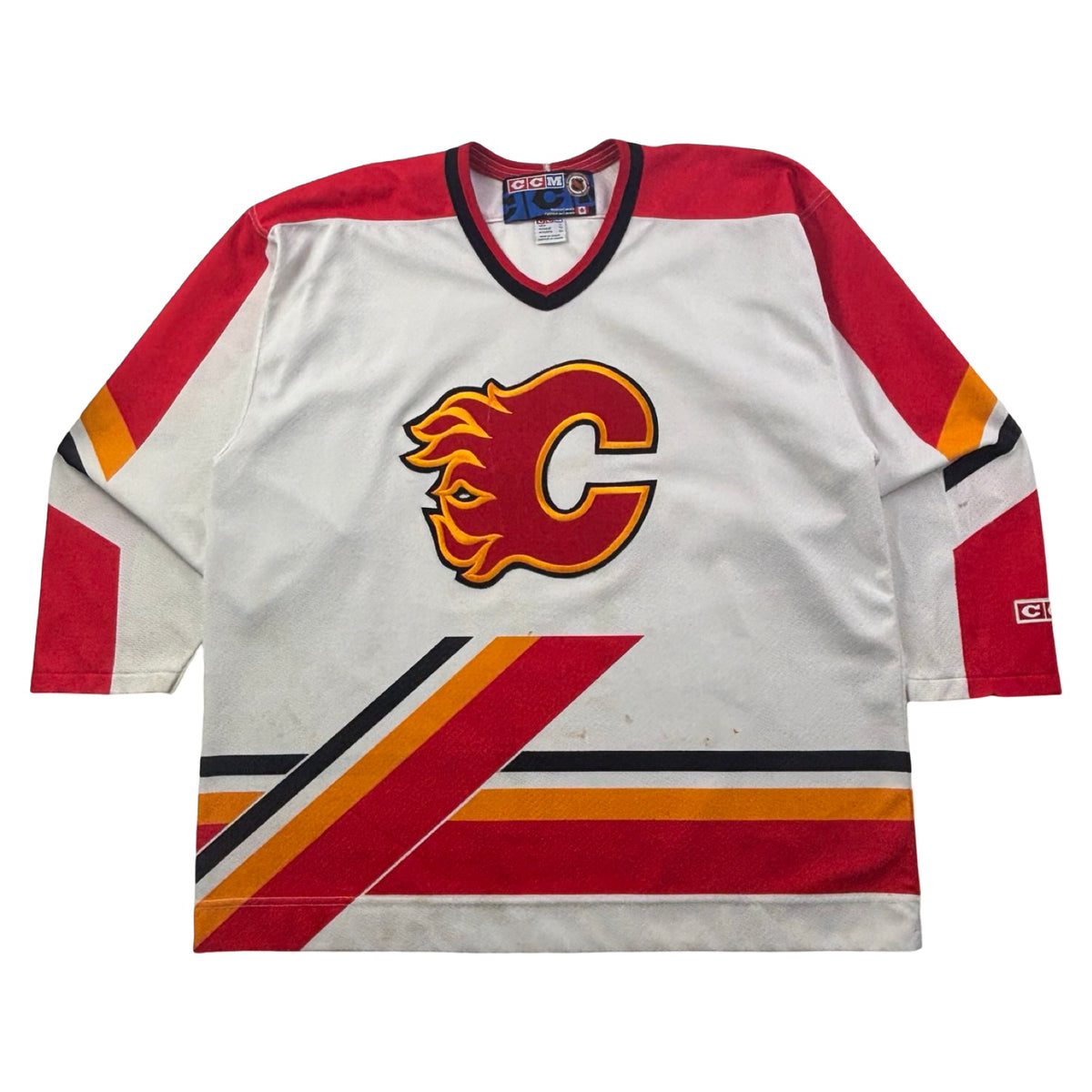 Vintage CCM Calgary Flames Pedestal NHL Home Jersey
