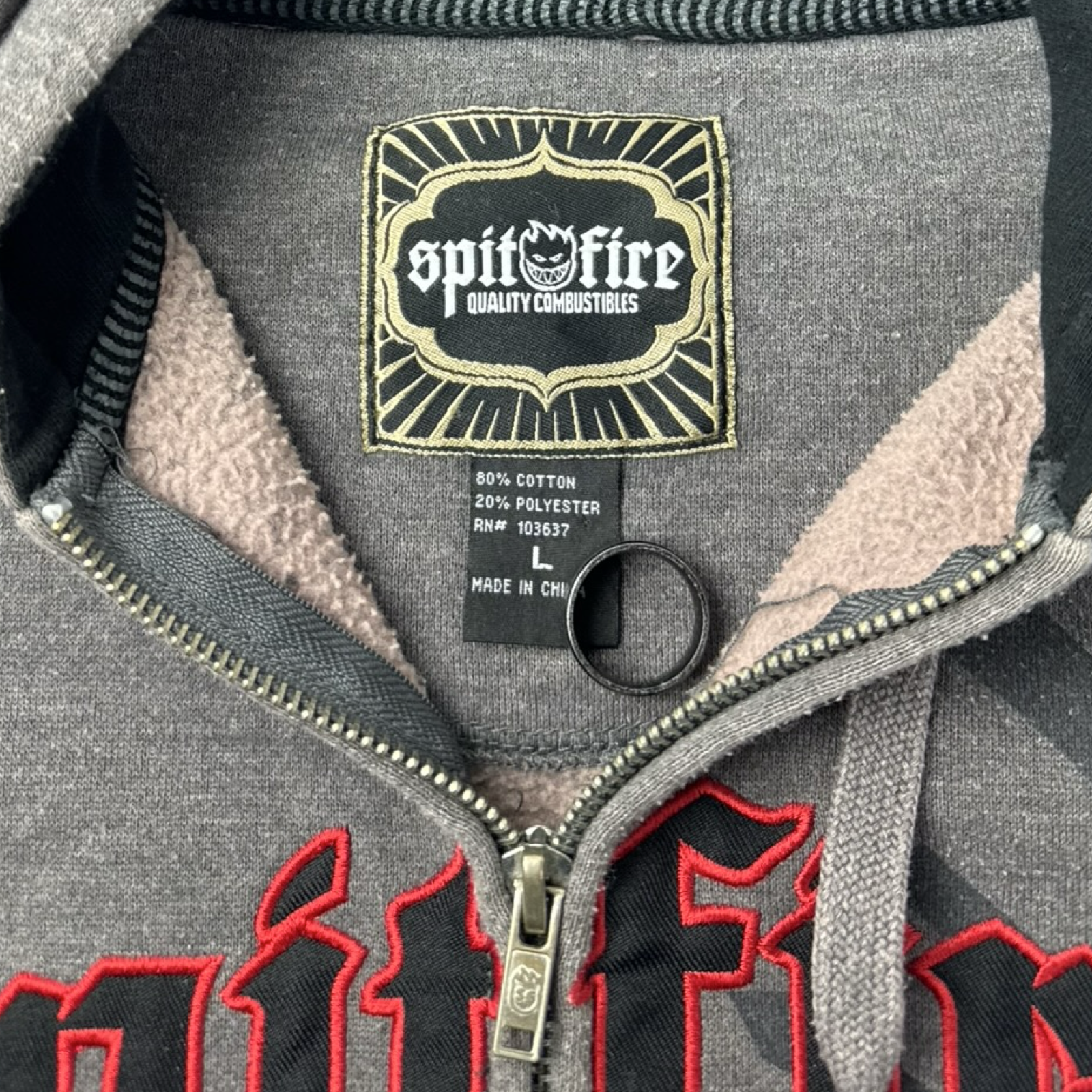 Vintage Y2K Spitfire Spellout Zip Up Hoodie