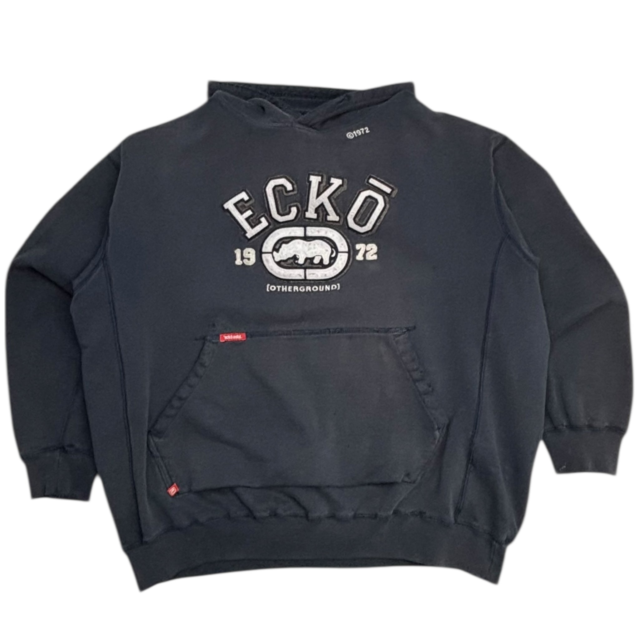 Vintage Y2K Ecko Rhino Logo Hoodie Navy