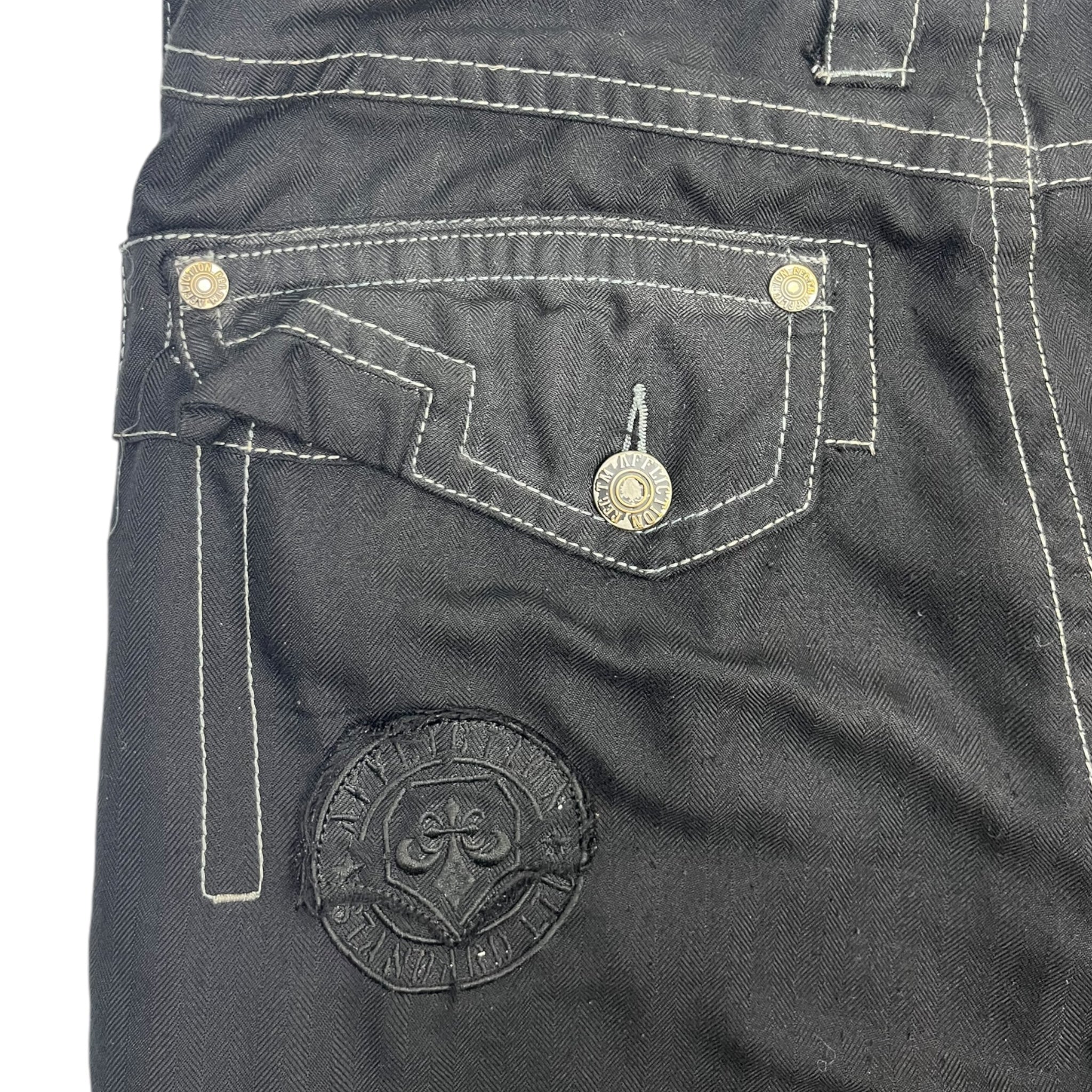 Affliction Contrast Stitch Cargo Shorts Black