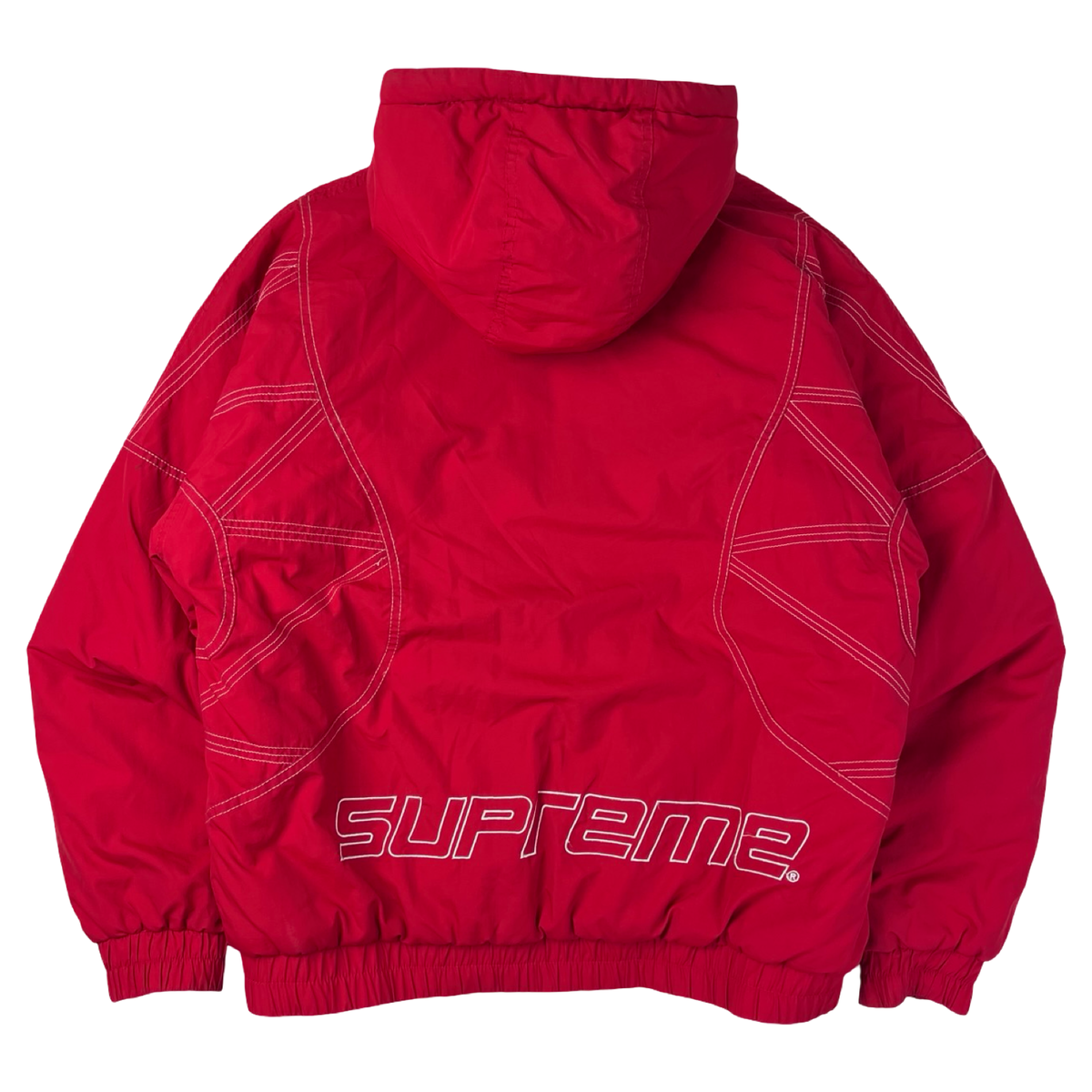 Supreme Zig Zag Stitch Puffy Jacket Red