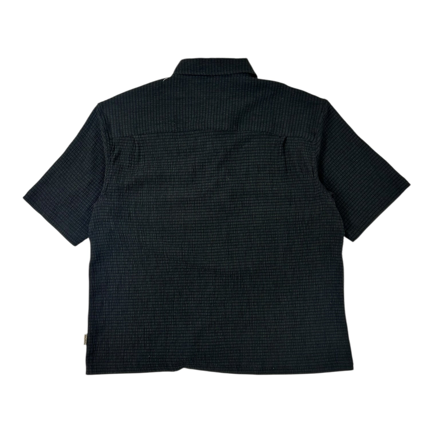 Stussy Flat Bottom Crinkled Button Up Shirt Black
