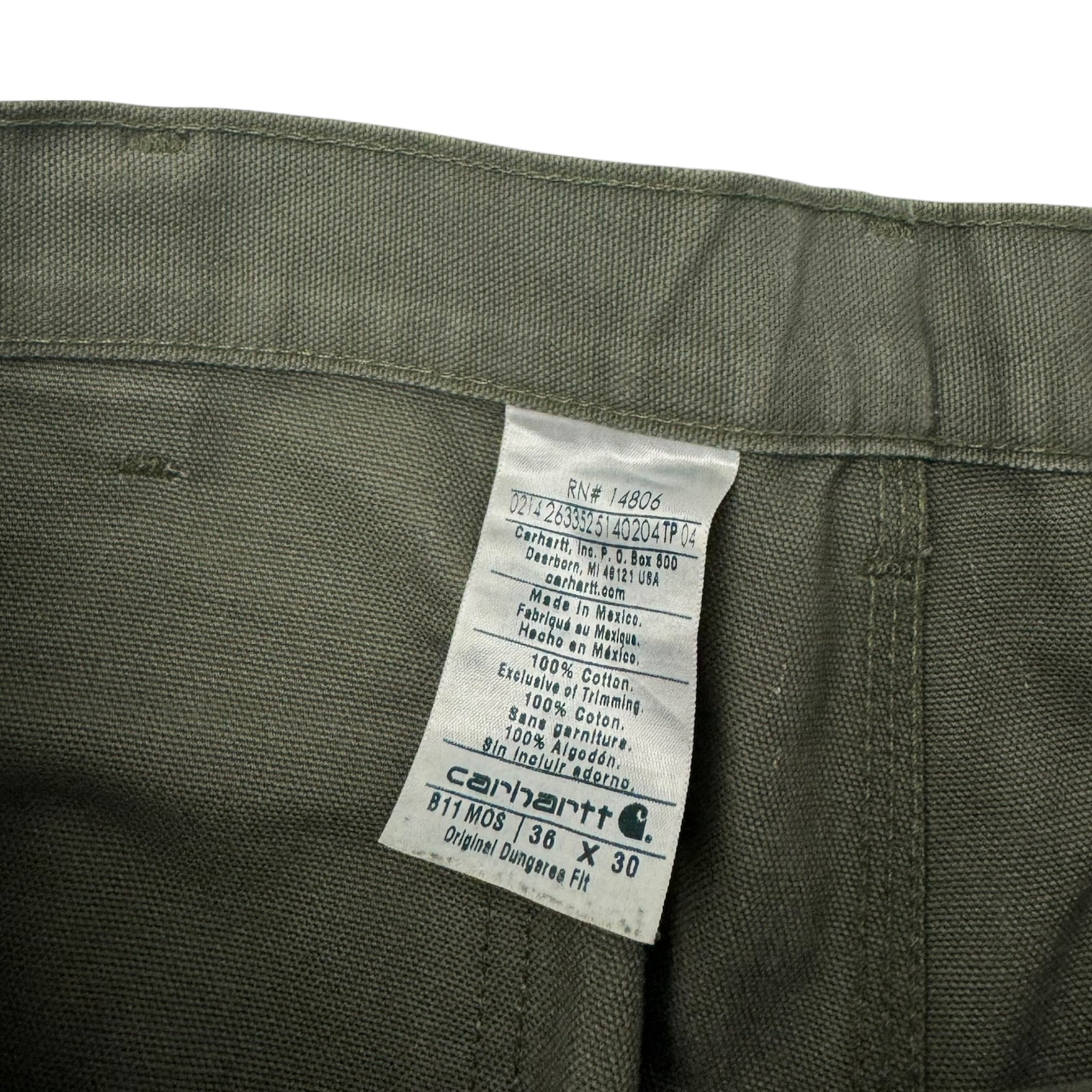 Vintage Carhartt Canvas Carpenter Bottoms Olive Green