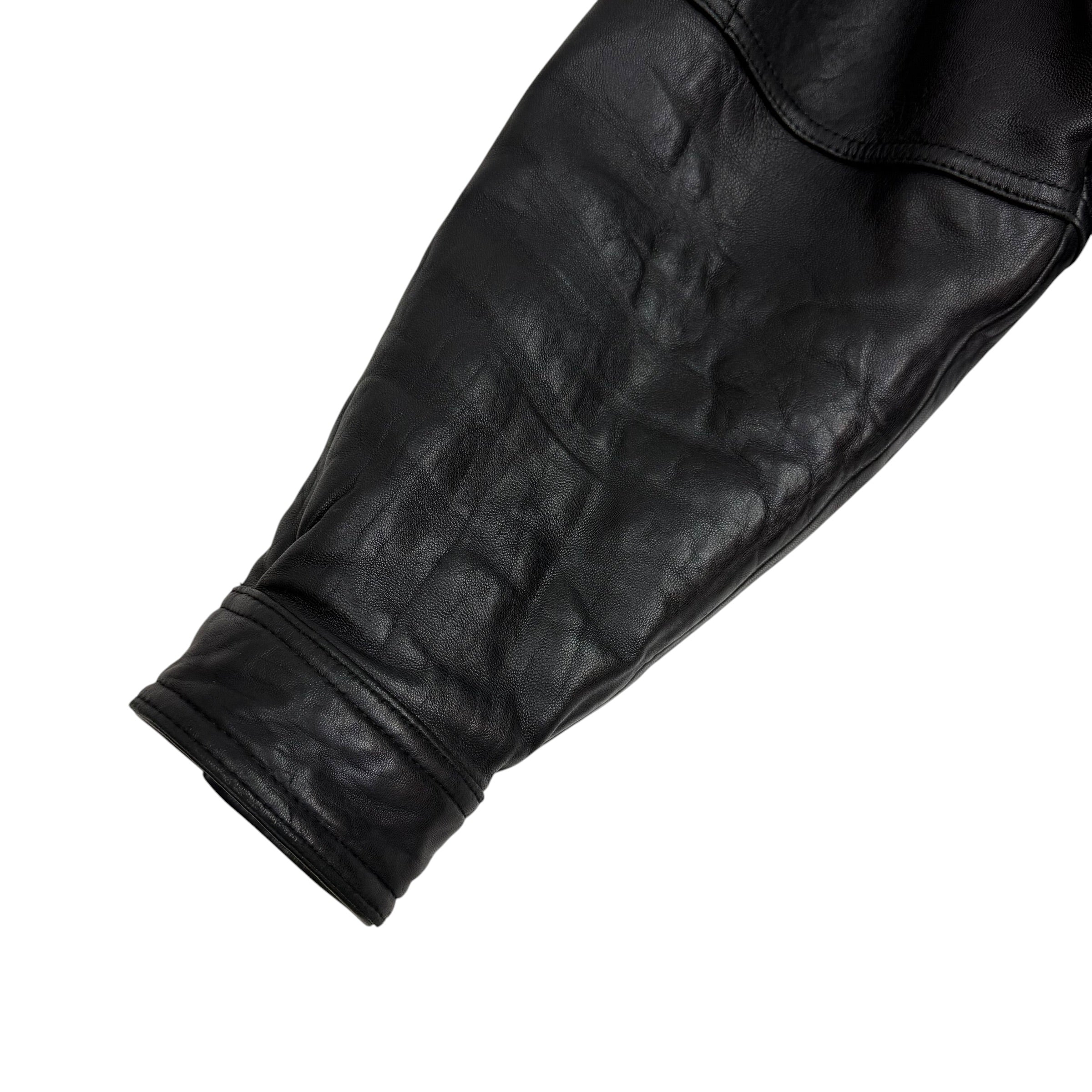 Vintage Esquire Leather Bomber Jacket Black