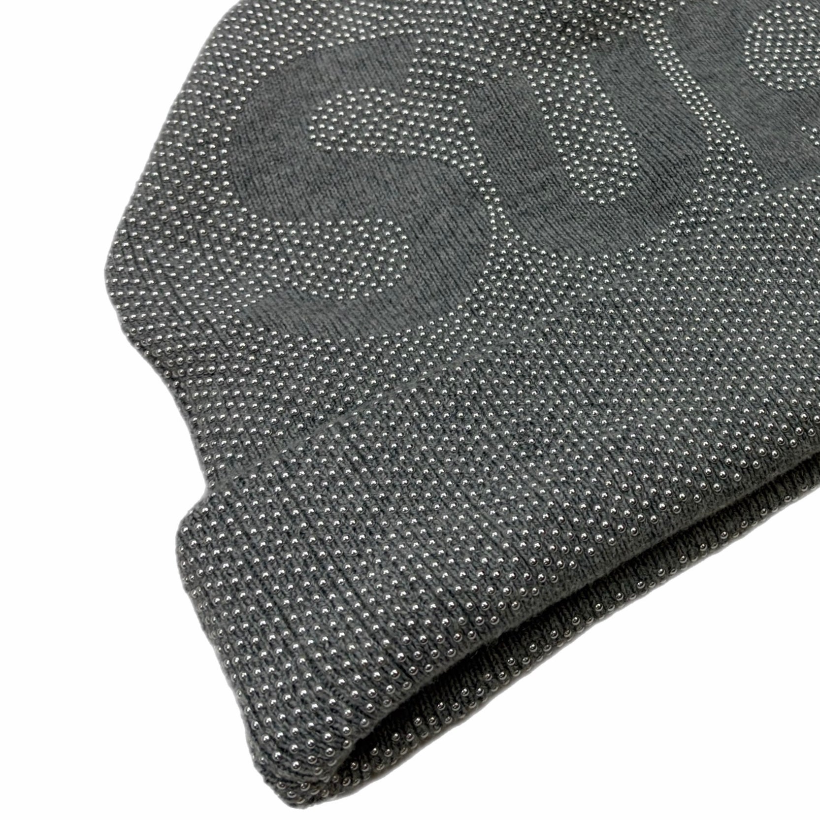 Supreme Studded Knockout Big Logo Beanie Grey