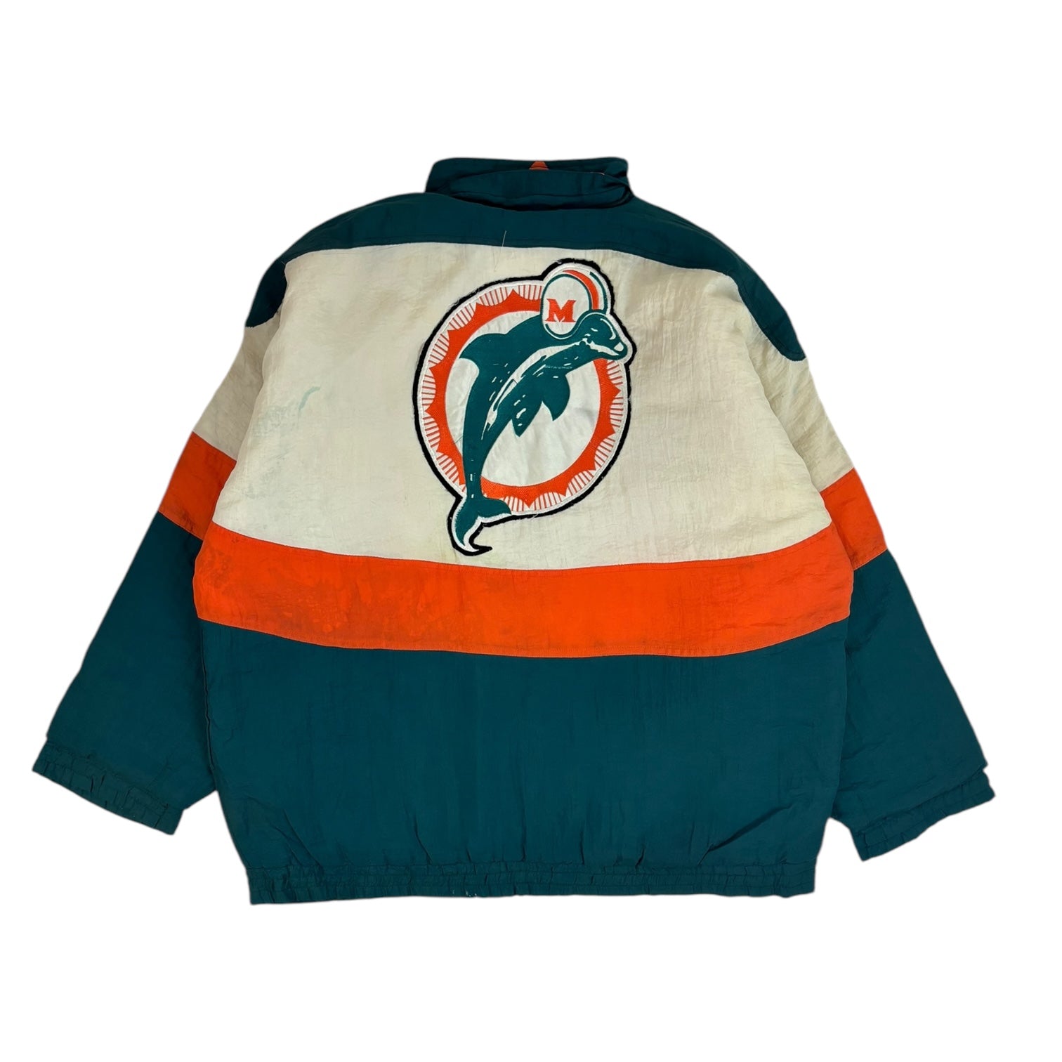 Vintage Sportsmak Miami Dolphins Puffer Jacket Teal/White