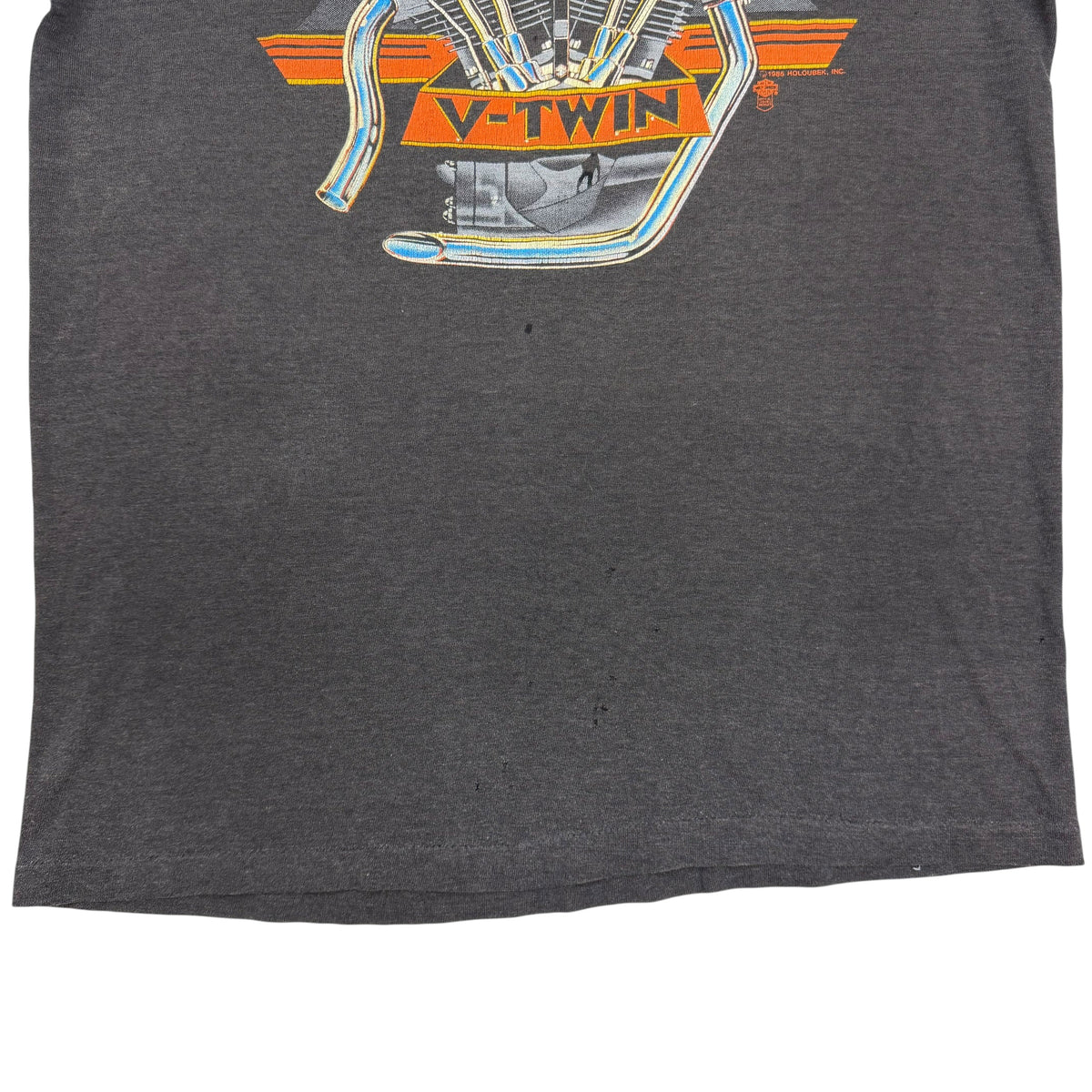 1982 Harley Davidson V-Twin Engine Tee Faded Black