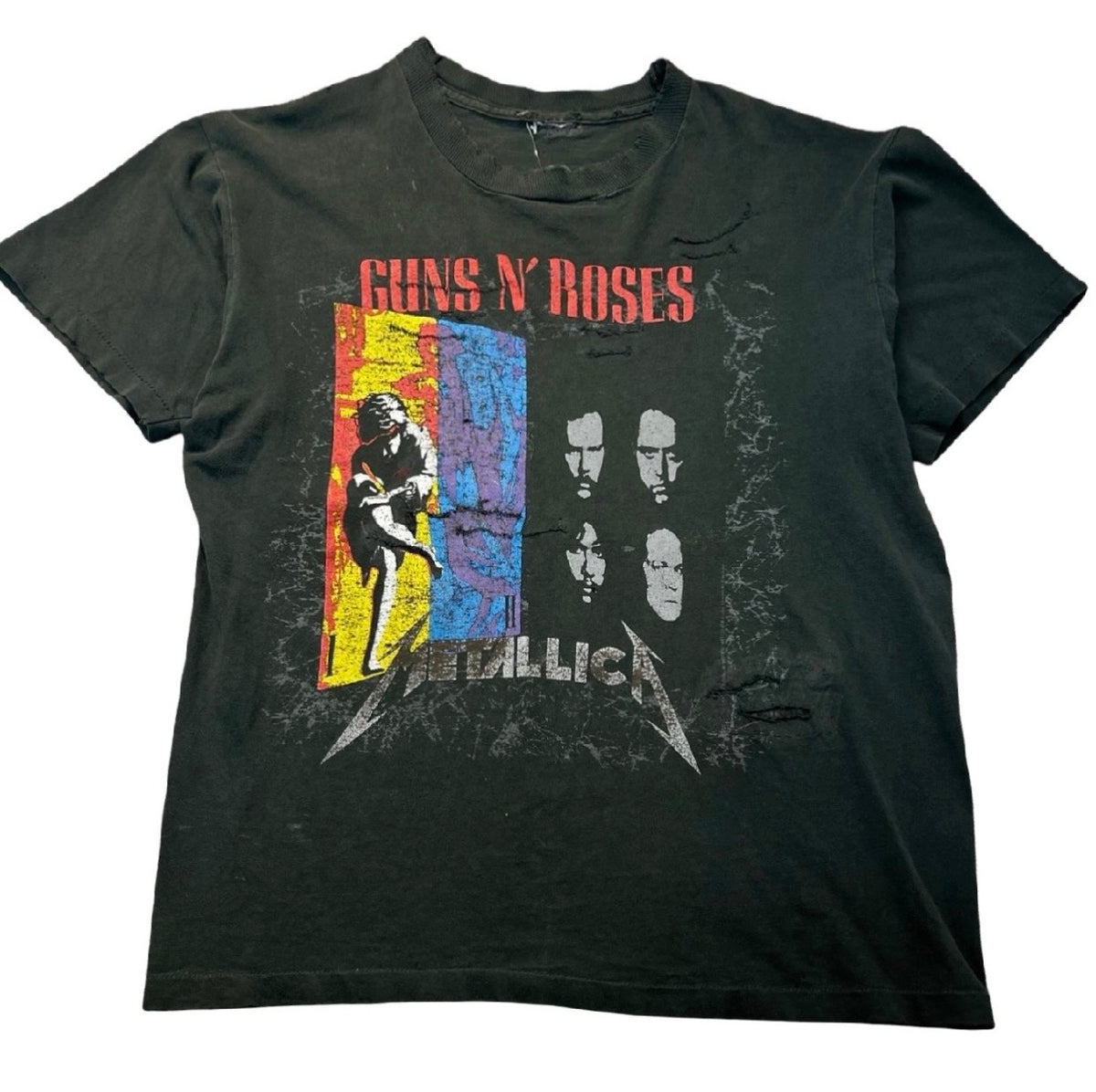 Vintage 1992 Guns n Roses Metallica T-Shirt Black