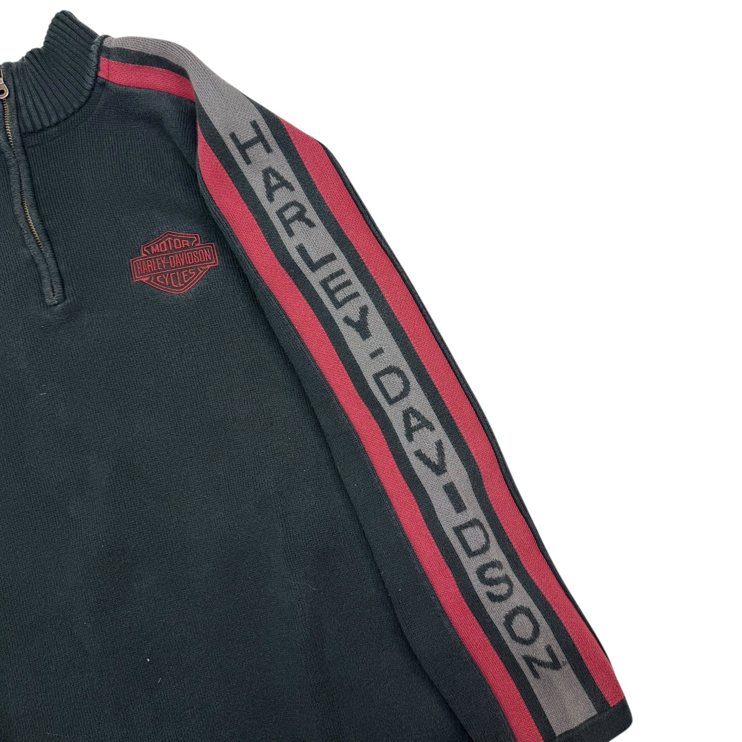 Vintage Harley 1/4 Knit Sweater Black/Maroon