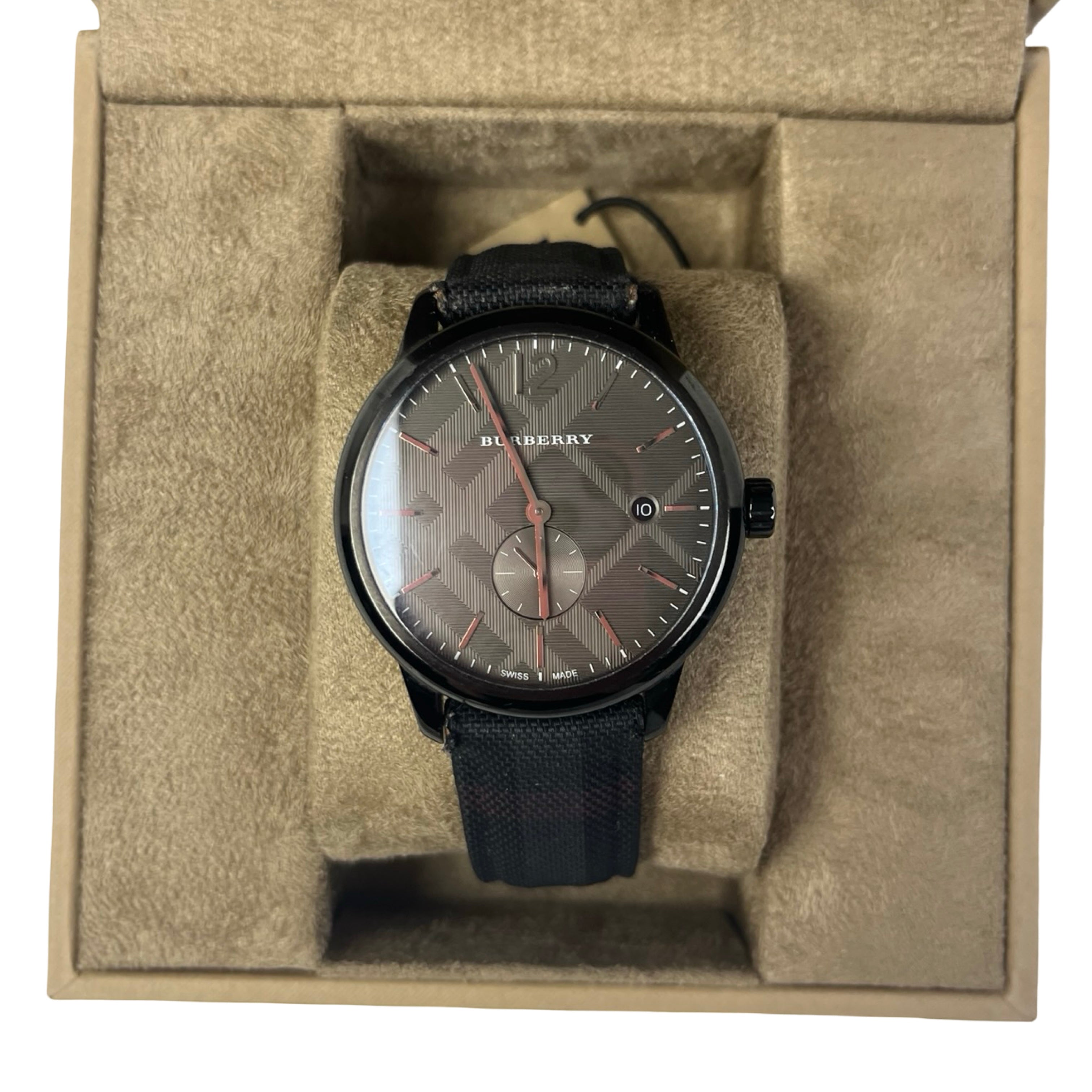 Burberry Classic Round Horseferry Black Dial Watch