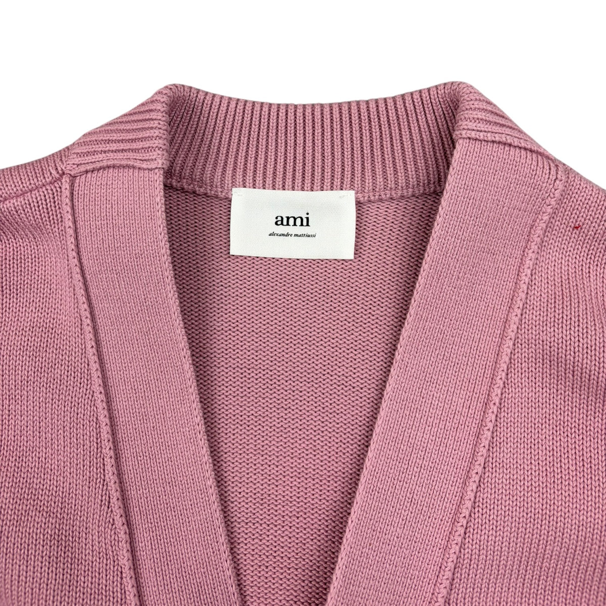 (W) Ami Paris De Cœur Cotton And Wool Cardigan Pink