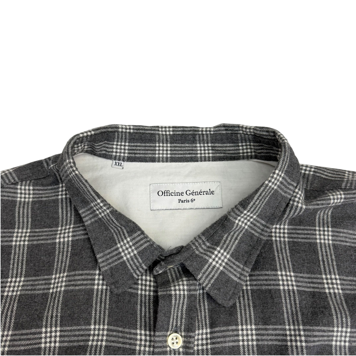 Officine Générale Lipp Brushed Cotton Shirt Grey