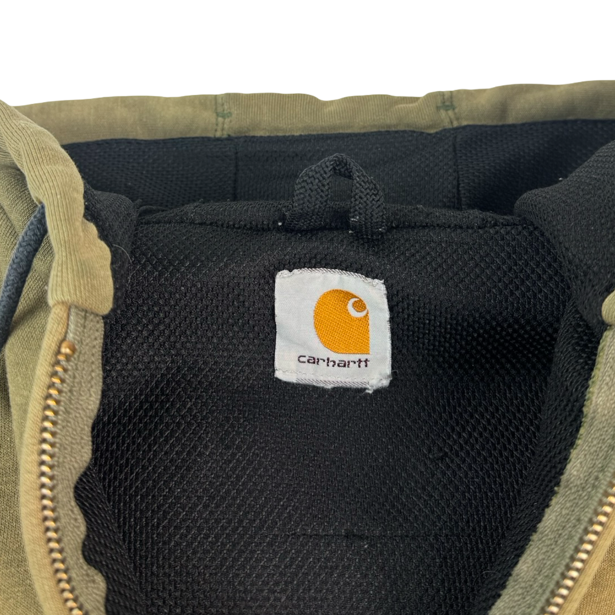 Vintage Carhartt Thermal Lined Zip Up Hoodie Olive Green
