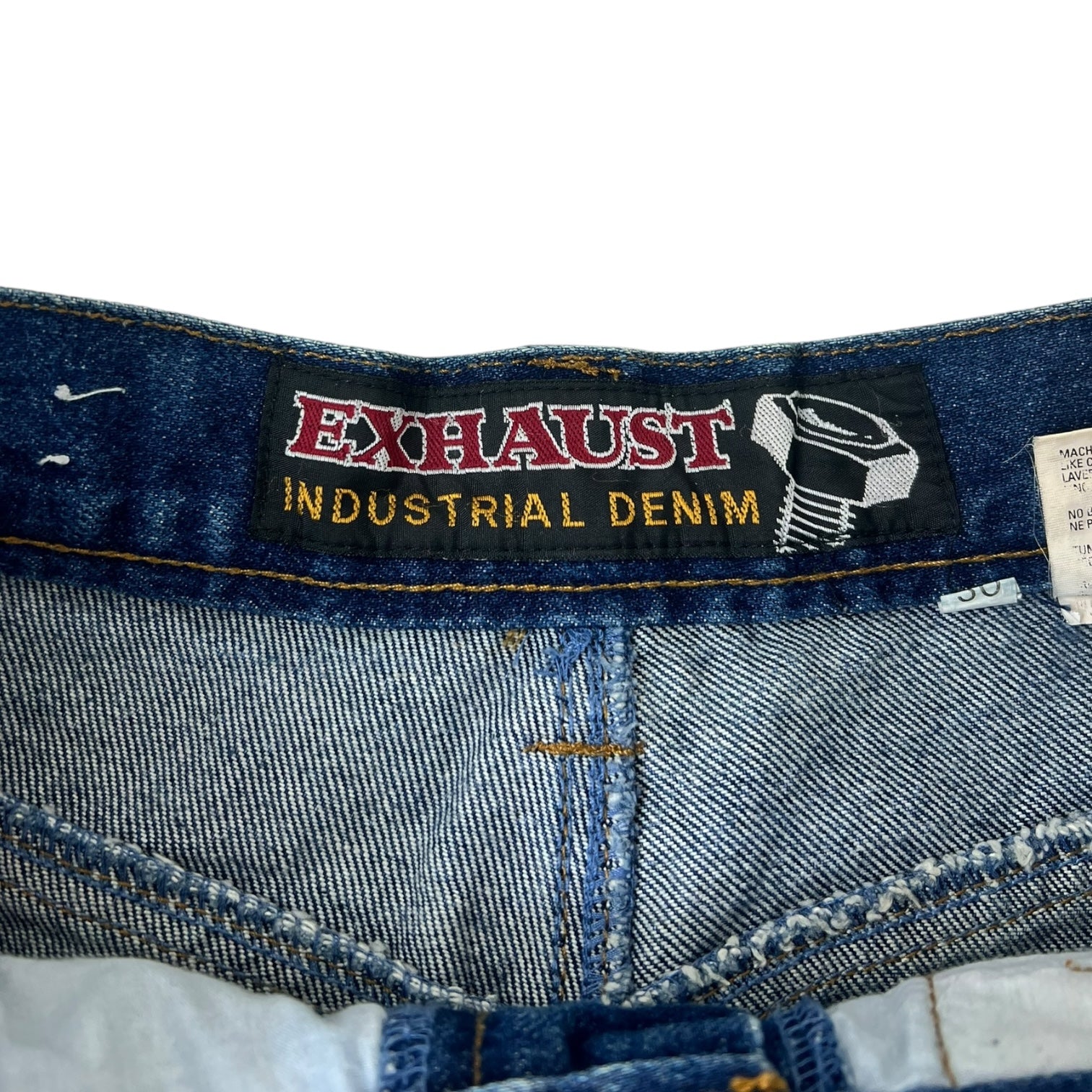 Vintage Exhaust Industrial Wide Leg Baggy Denim Jeans
