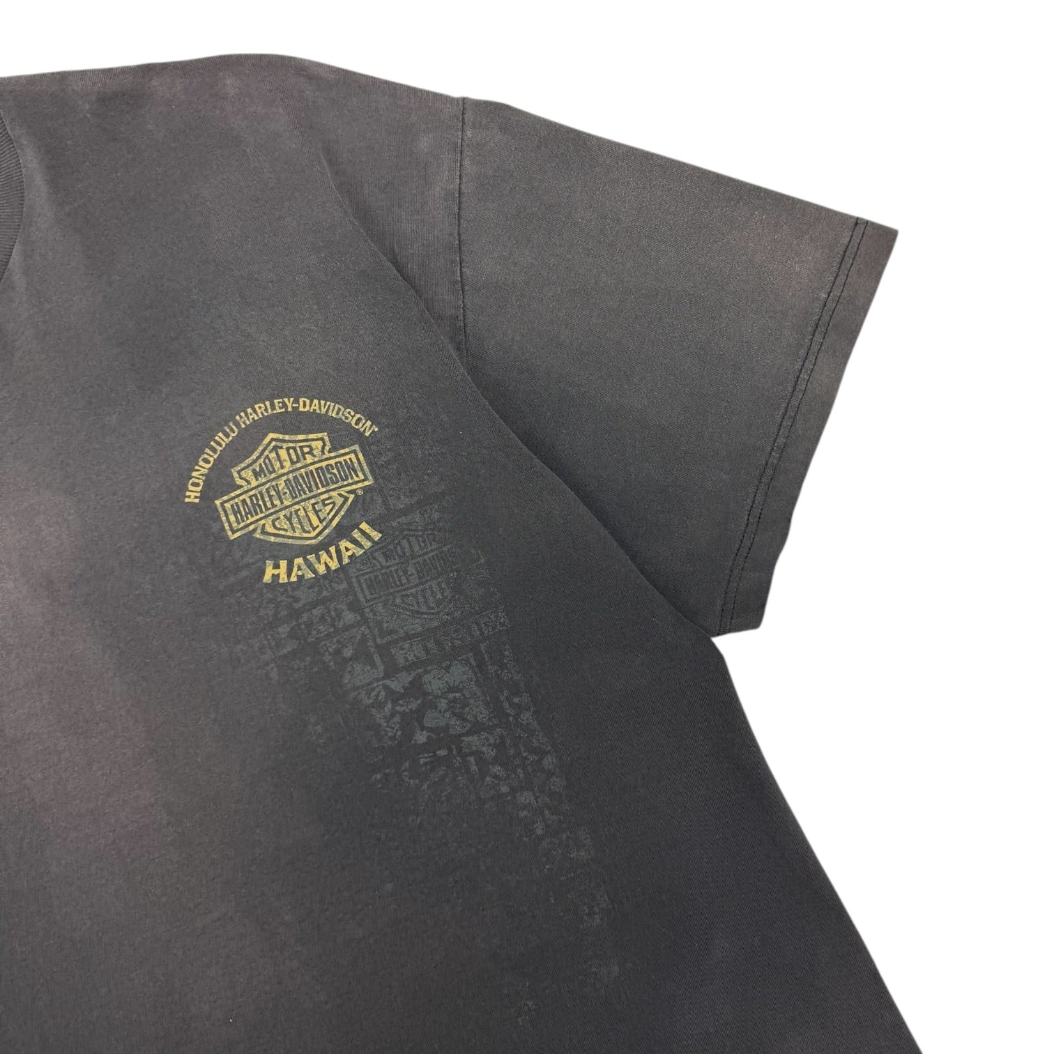 Vintage Harley Davidson Of Honolulu Hawaii Tee Faded Black