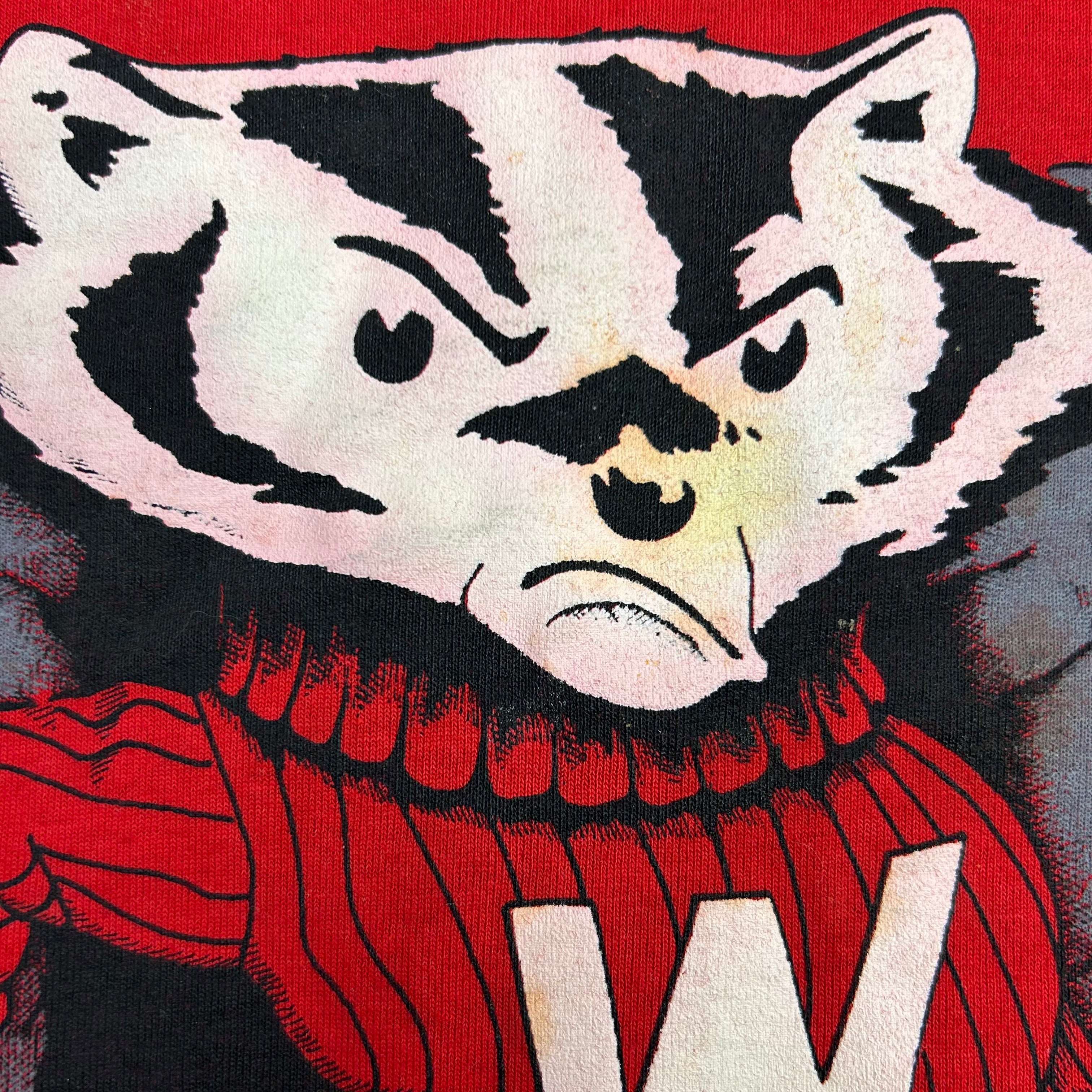 Vintage Wisconsin Badgers Break Through Tee Red