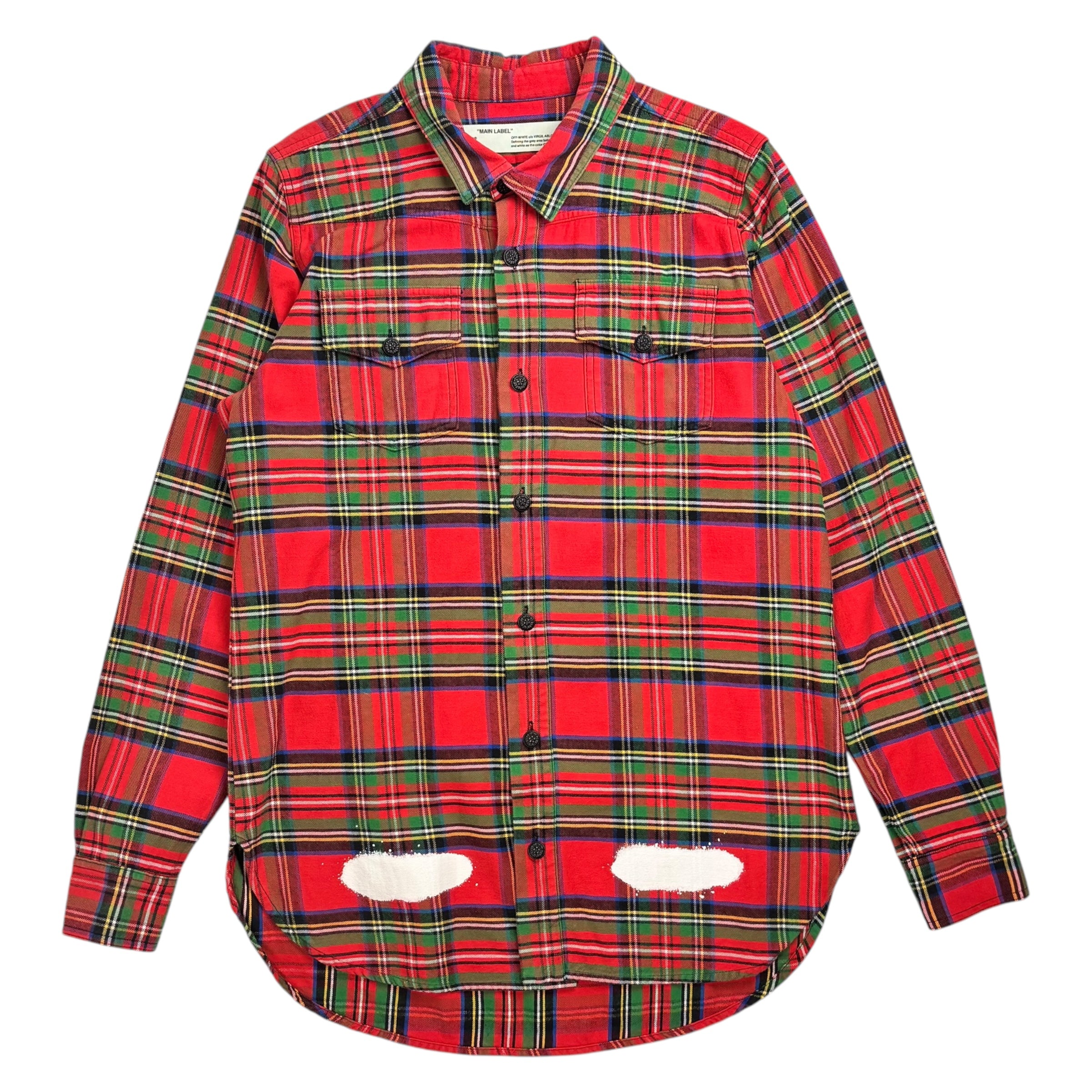 Off-White Sprayed Diagonals Flannel Red