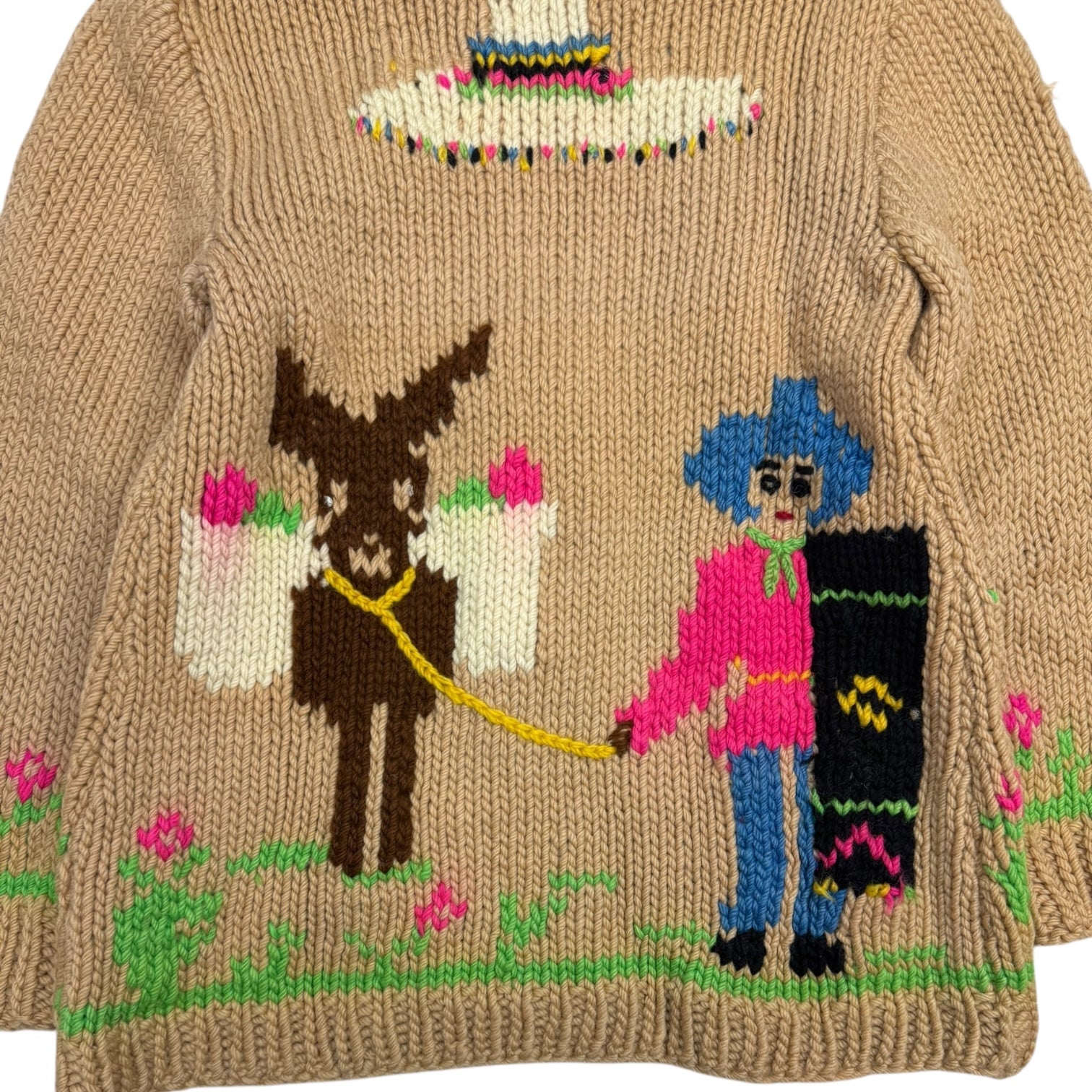 Vintage Cowichan Knit Sweater Tan