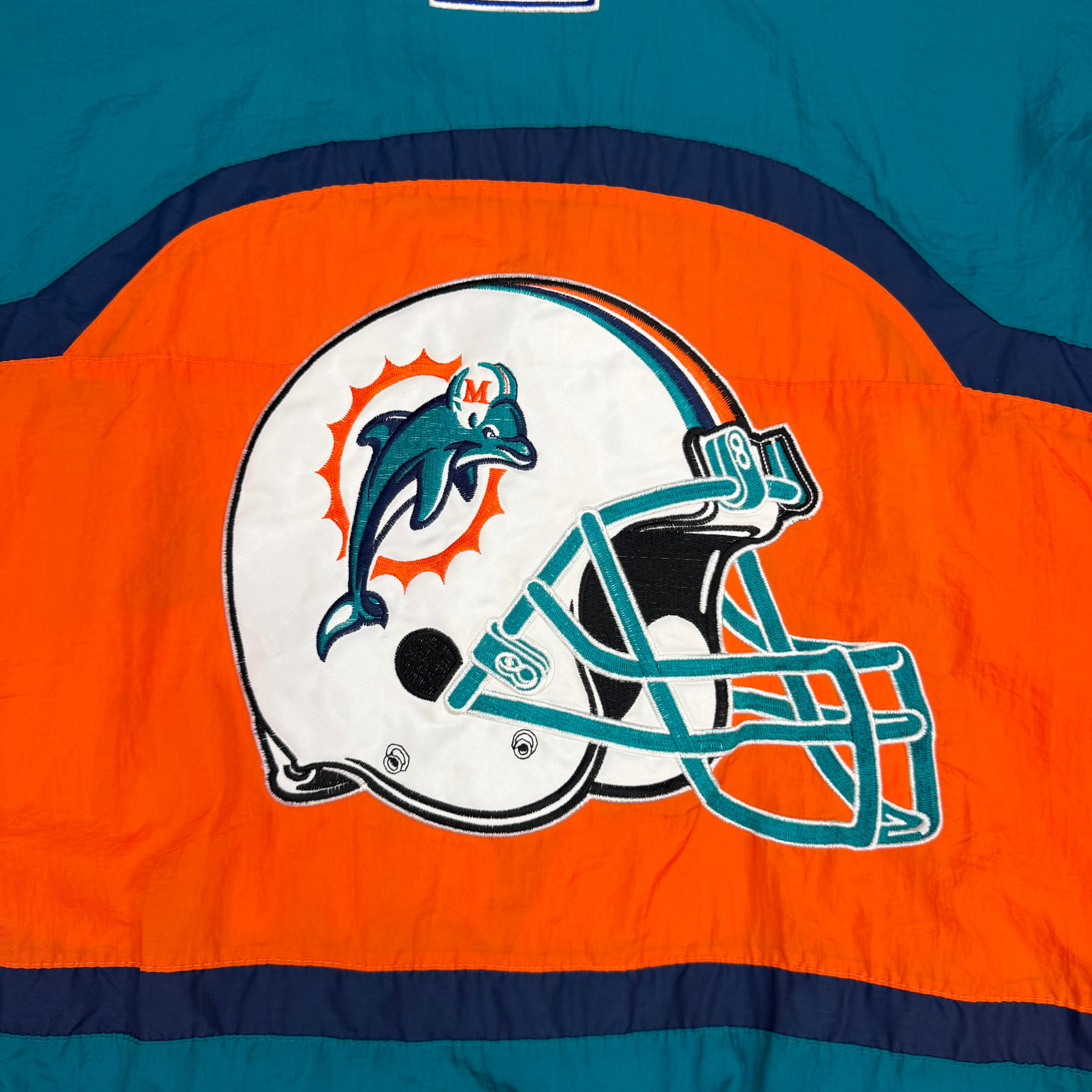 Vintage Miami Dolphins NFL Pro Line Embroidered Windbreaker Teal/Orange
